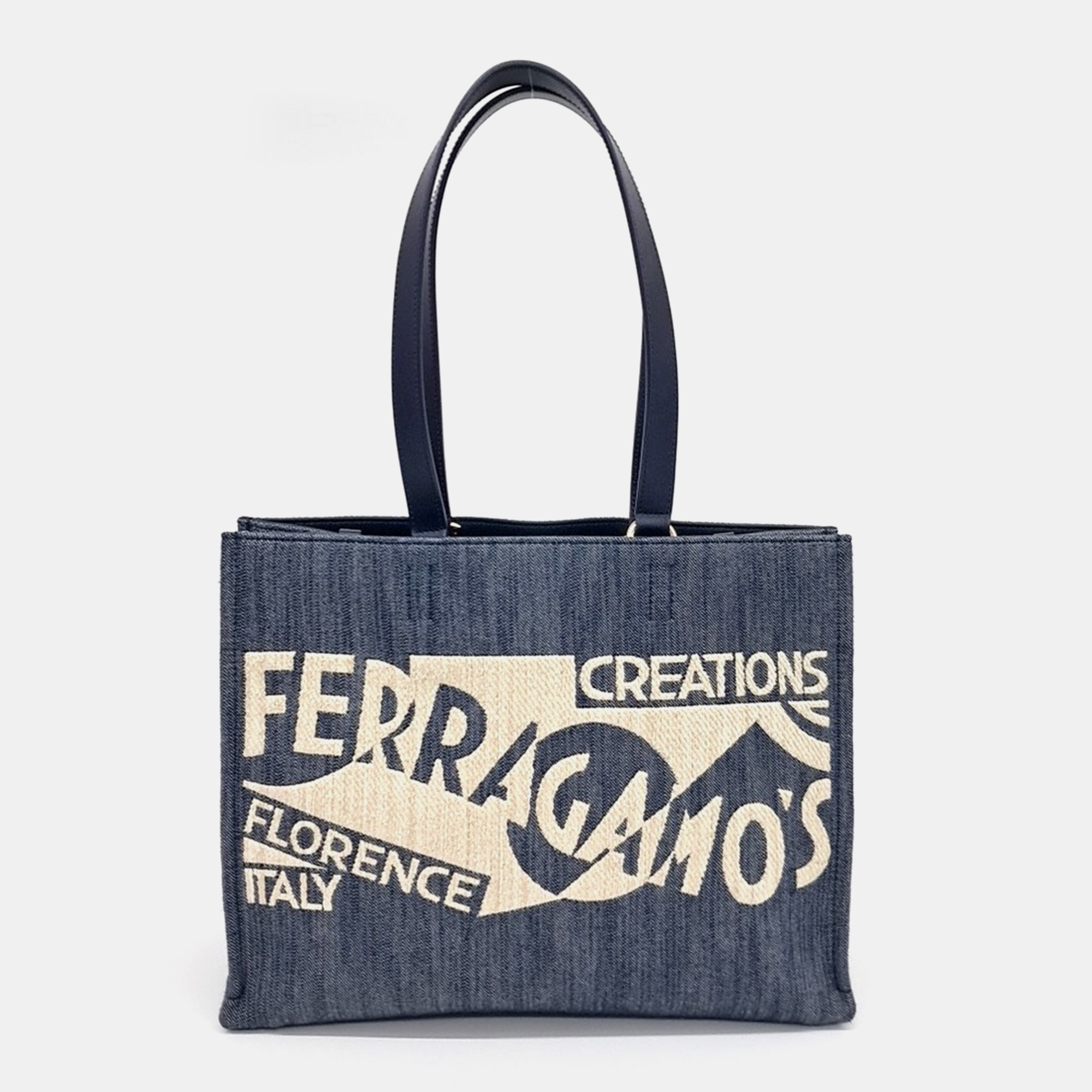 Salvatore Ferragamo Navy Blue Denim denim logo tote and shoulder bag large
Salvatore Ferragamo Navy Blue Denim denim logo tote and shoulder bag large