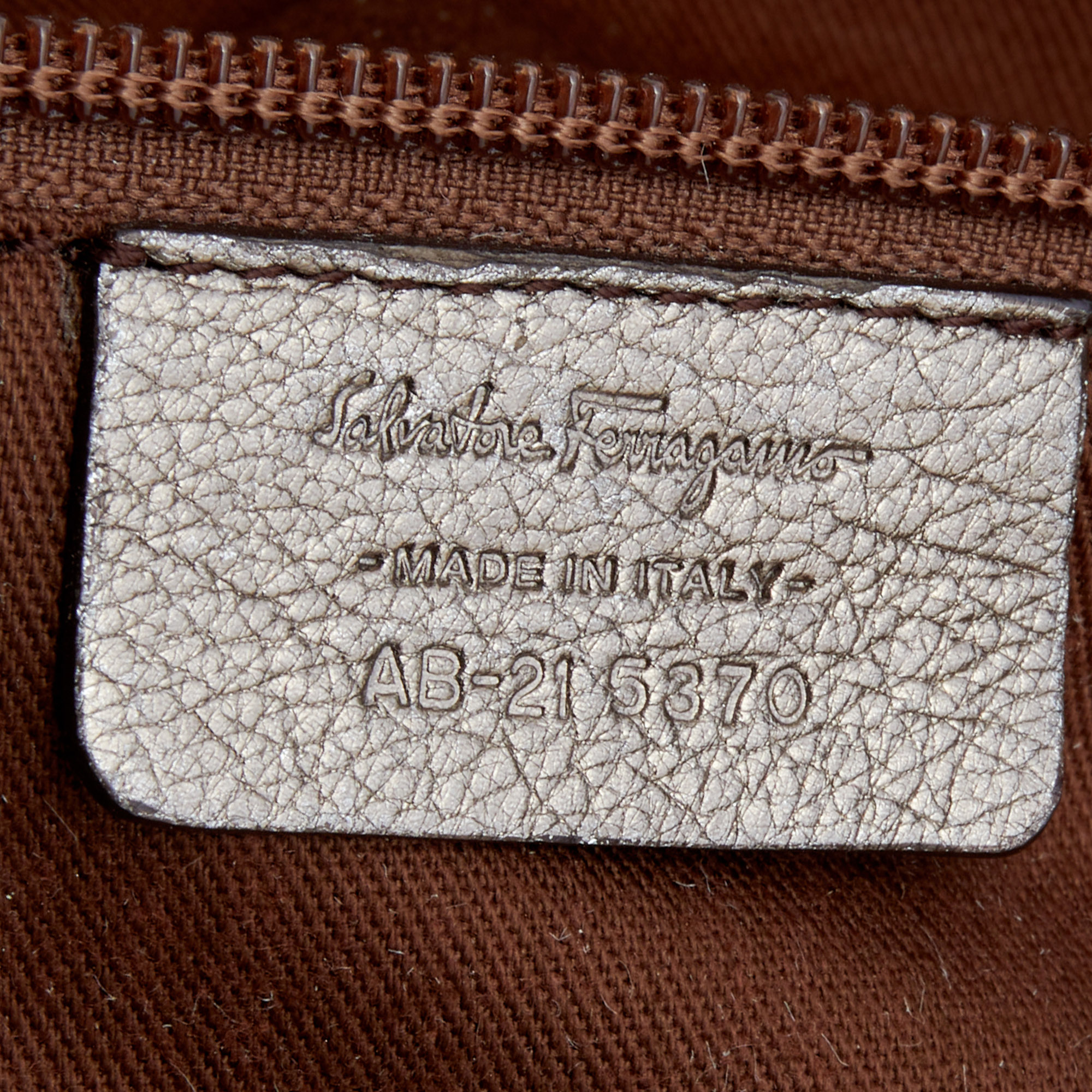 Salvatore Ferragamo Metallic Gold Leather Marisa Shoulder Bag