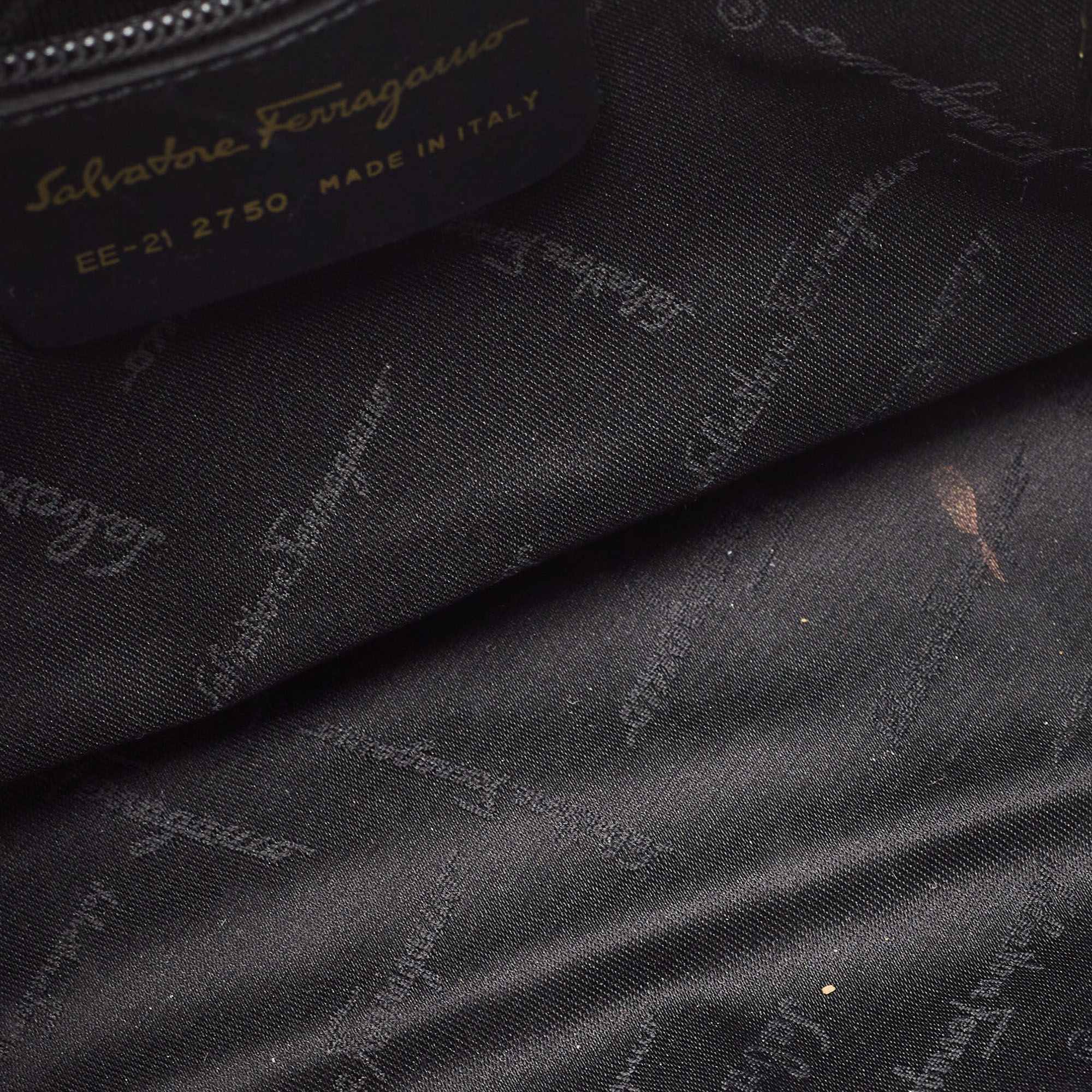 Salvatore Ferragamo Black Gancini Embossed Leather Shoulder Bag