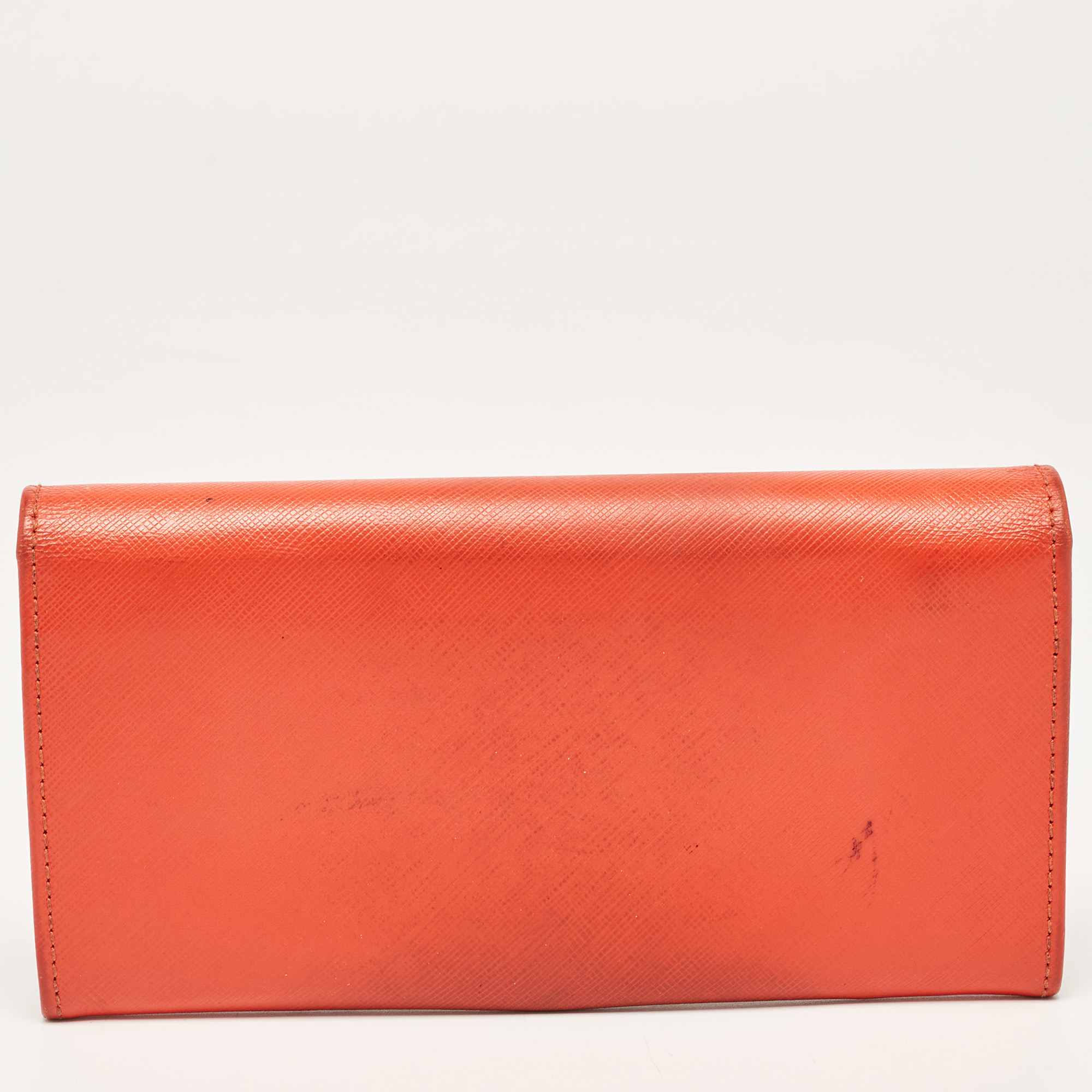 Salvatore Ferragamo Orange Leather Gancini Icona Continental Wallet
