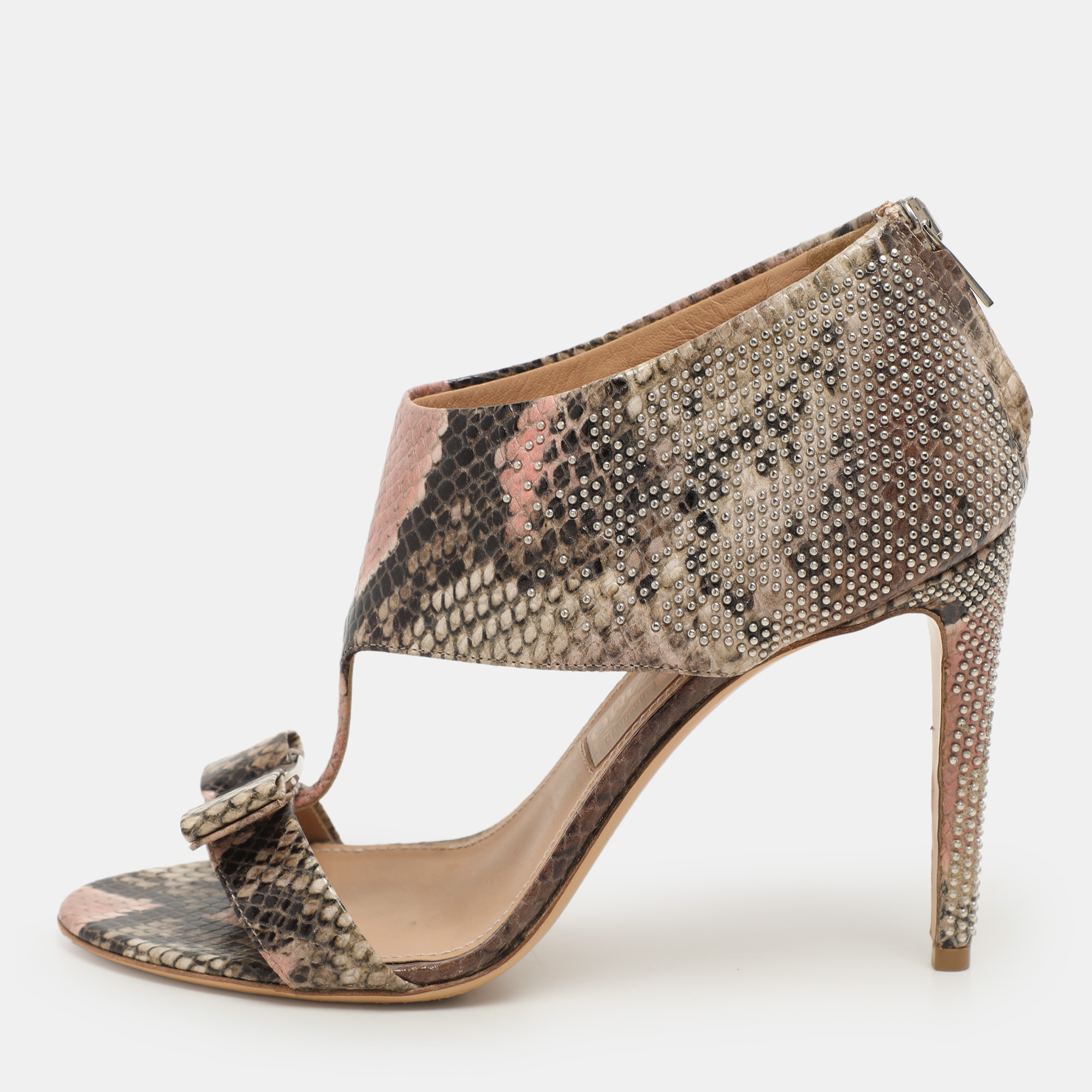 Salvatore Ferragamo Multicolor Python Embossed Leather Bow T Strap Sandals Size 39.5
Salvatore Ferragamo Multicolor Python Embossed Leather Bow T Strap Sandals Size 39.5