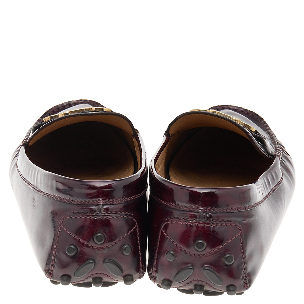 Salvatore Ferragamo Two Tone Patent Leather Gancini Bit Slip On Loafers Size 41