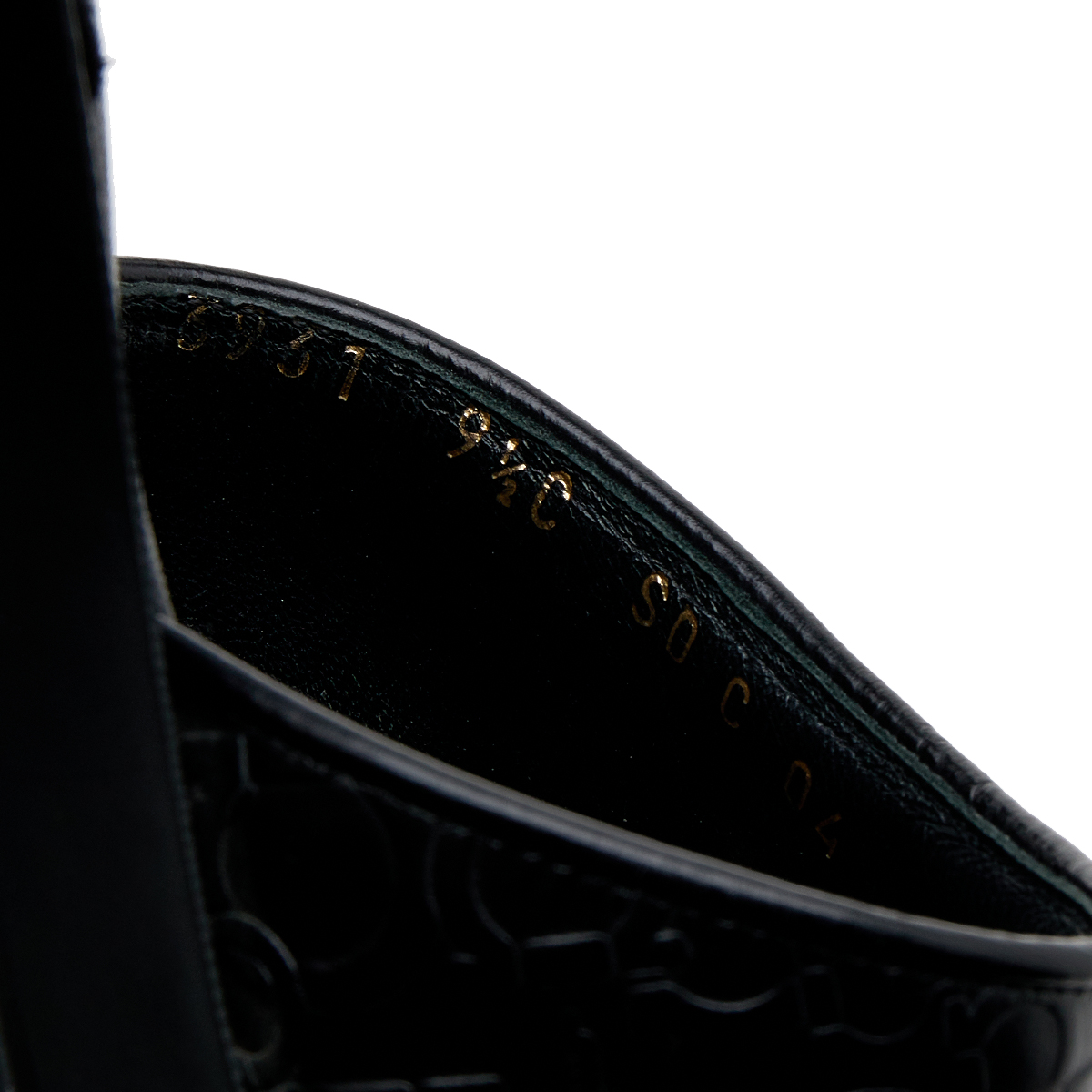 Salvatore Ferragamo Black Gancini Embossed Leather Slide Sandals Size 40