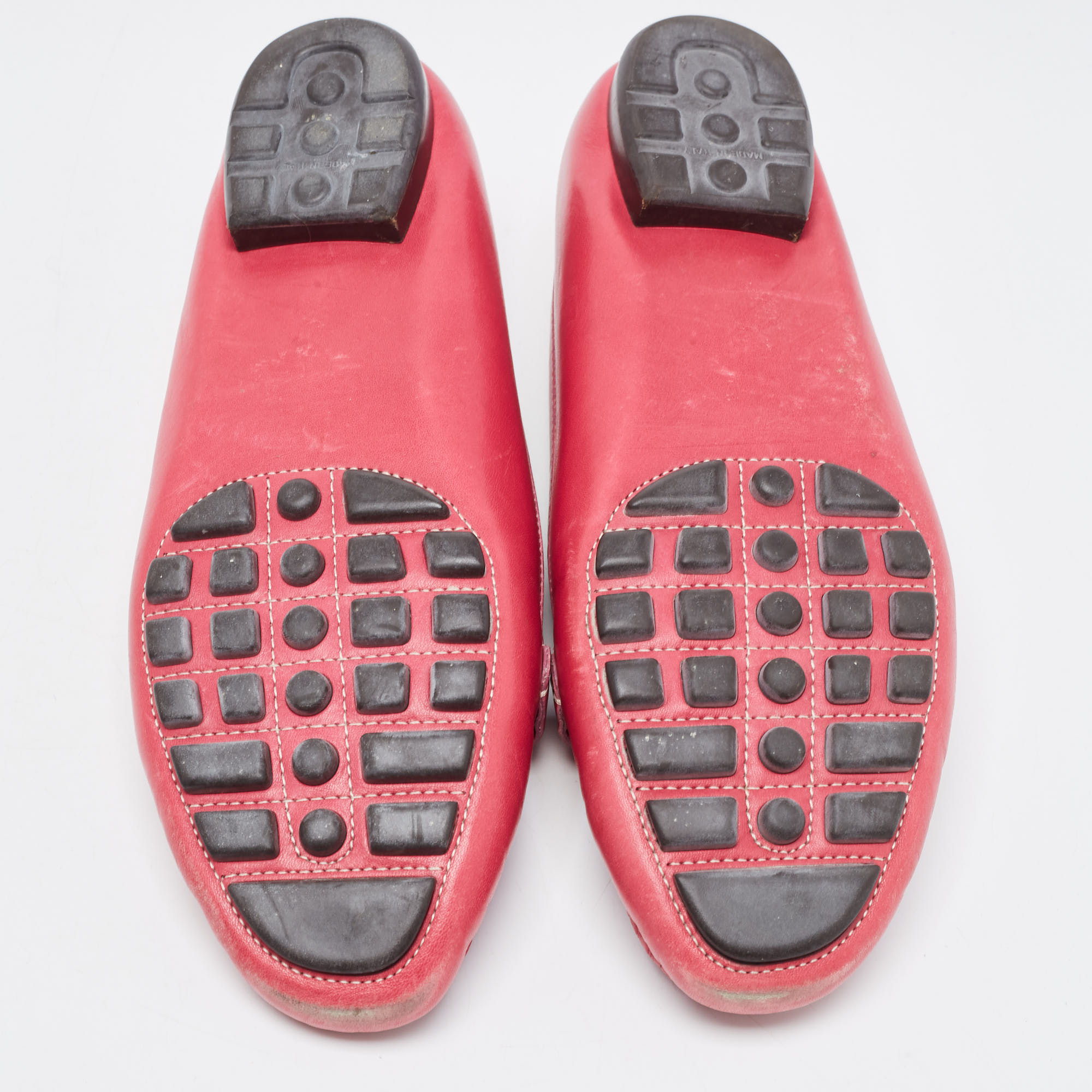 Salvatore Ferragamo Pink Leather Gancini Bit Loafers Size 39
