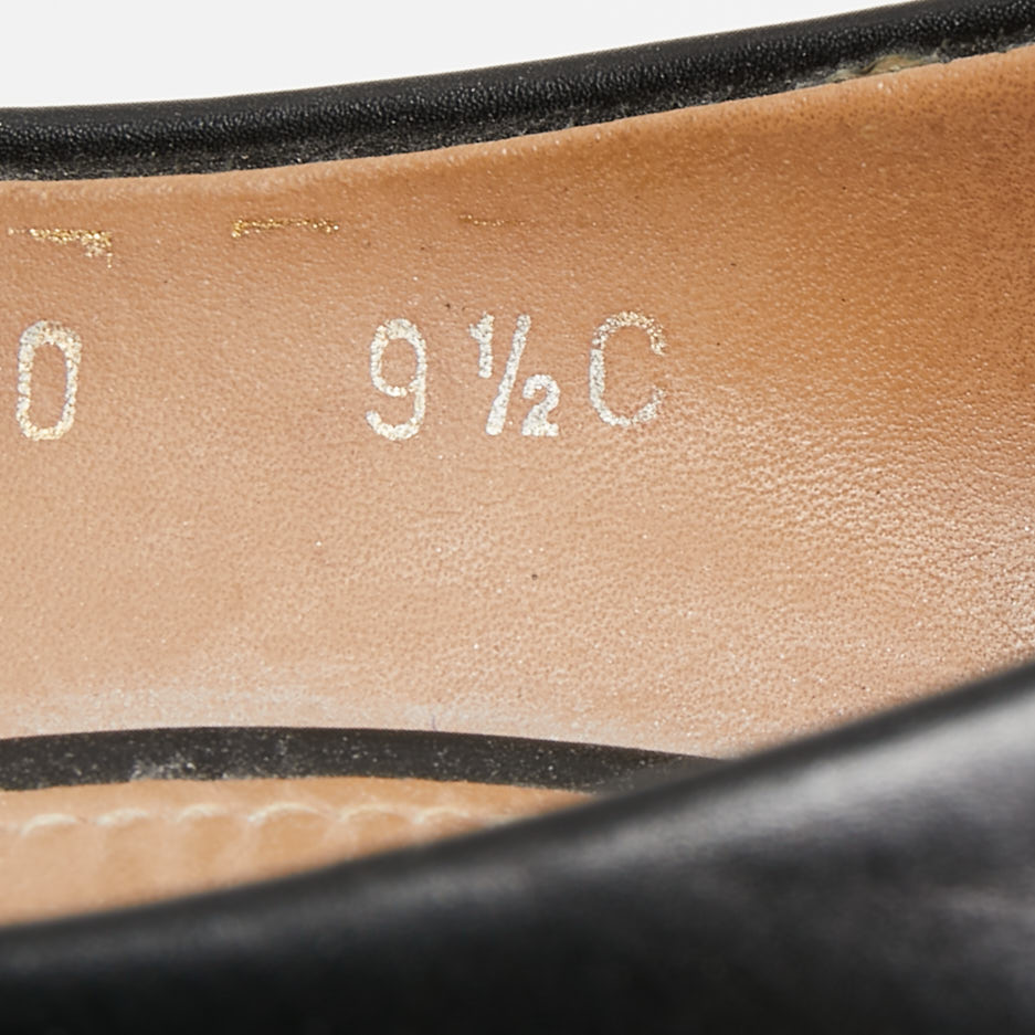 Salvatore Ferragamo Black Leather Pointed Toe Loafer Pumps Size 40