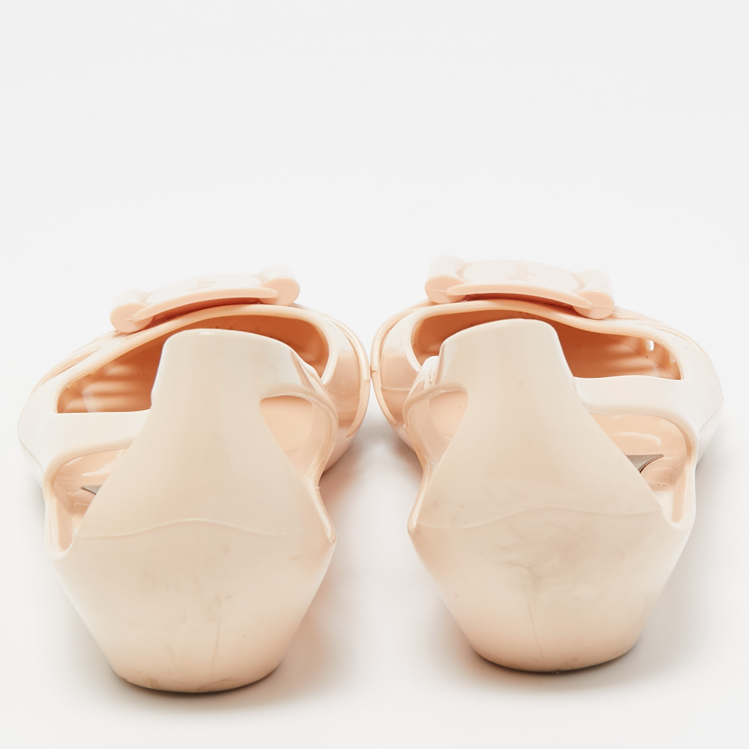 Salvatore Ferragamo Light Pink Rubber Bermuda Ballet Flats Size 37.5