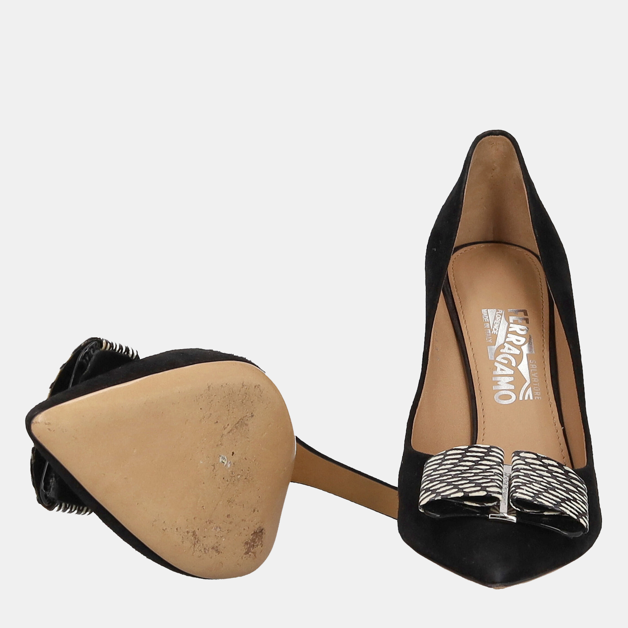 Salvatore Ferragamo  Women's Leather Heels - Black - EU 40.5