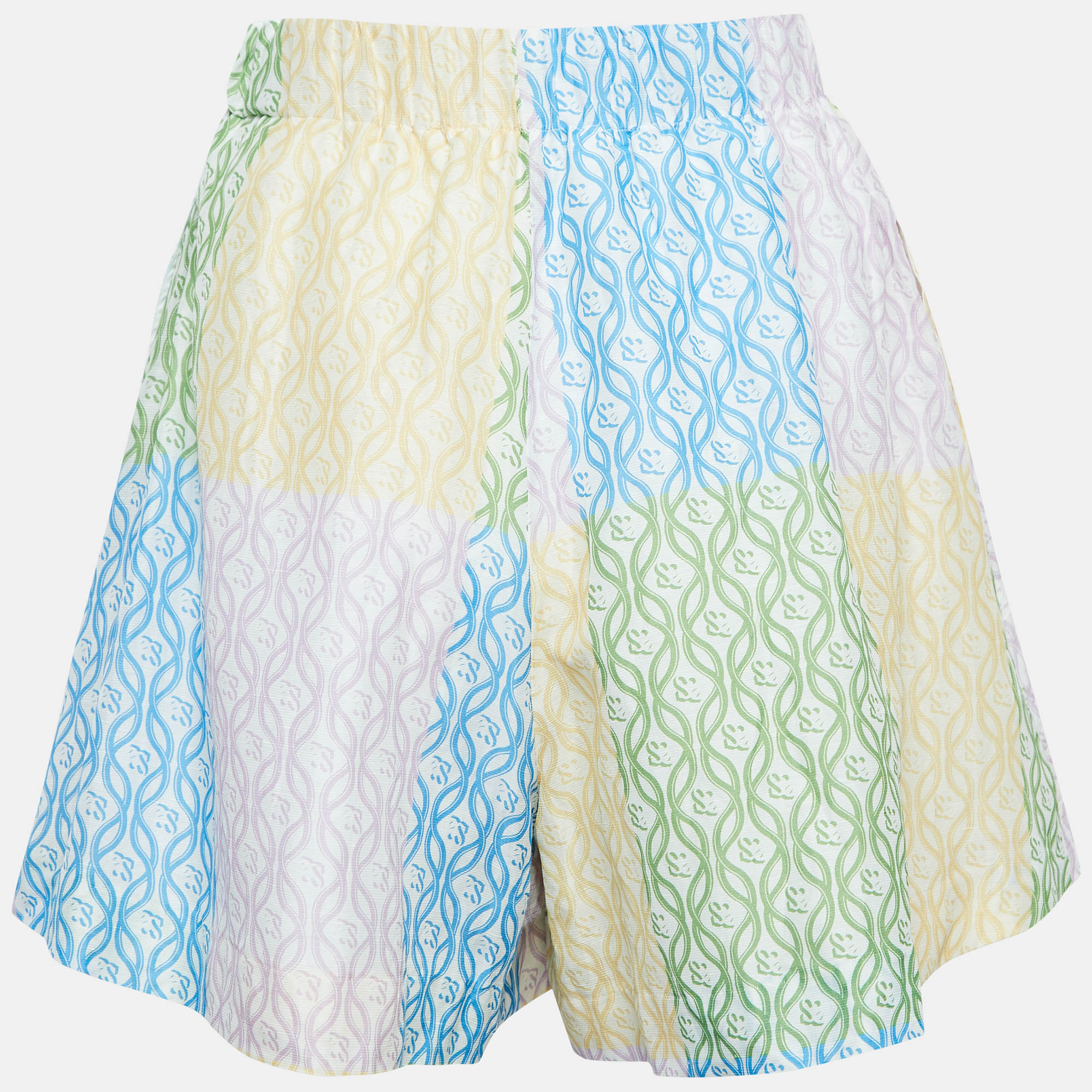 Sandro Multicolor Printed Linen Blend Shorts S