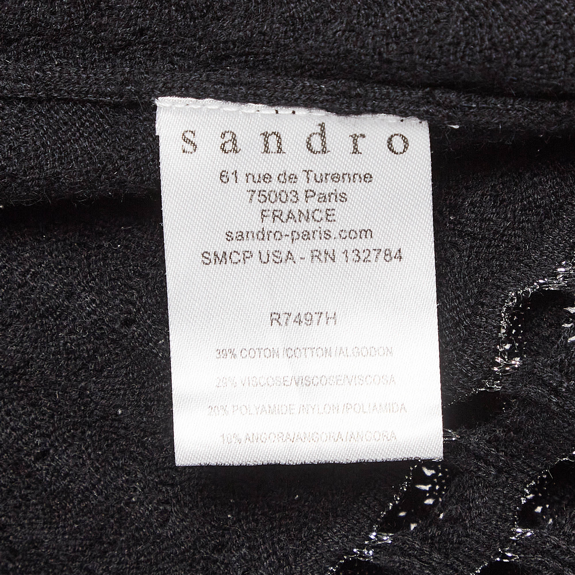 Sandro Black Textured Lurex Knit Flared Short Dress S