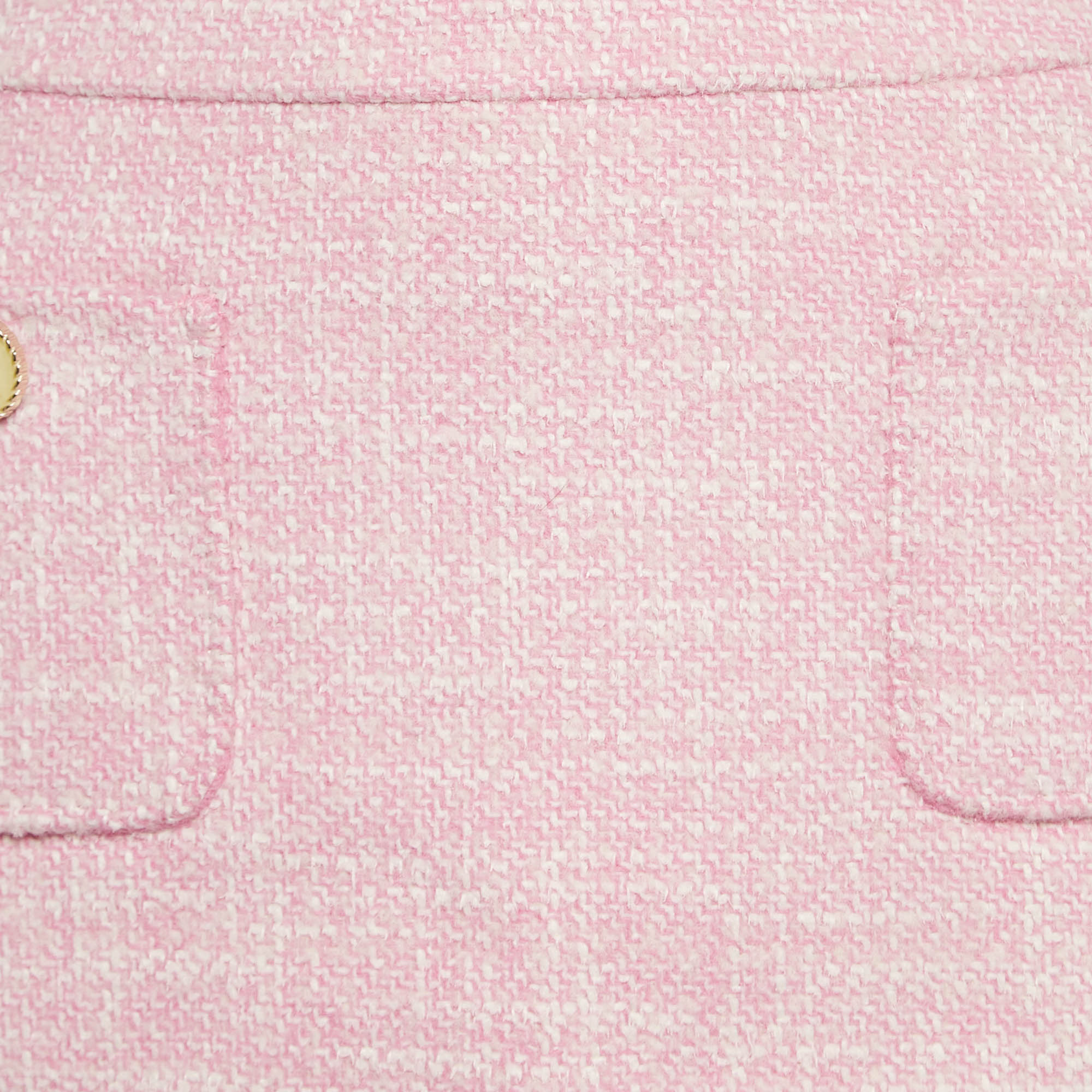 Sandro Pink Tweed Pocket Detail  Mini Skirt M