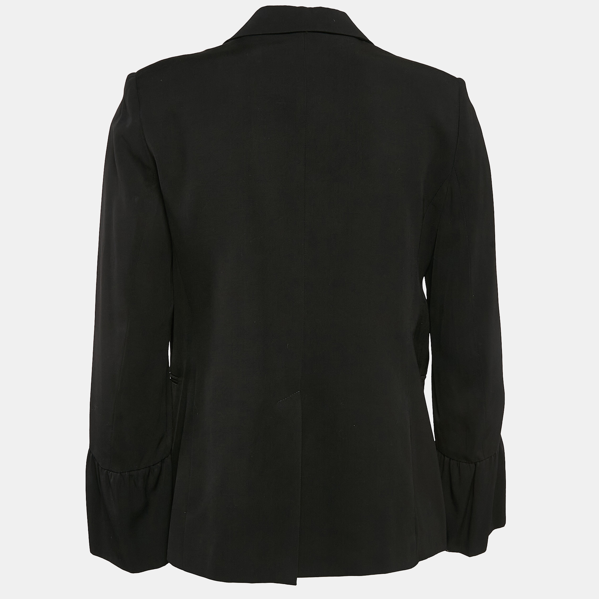 Sandro Black Gabardine Single Breasted Blazer M