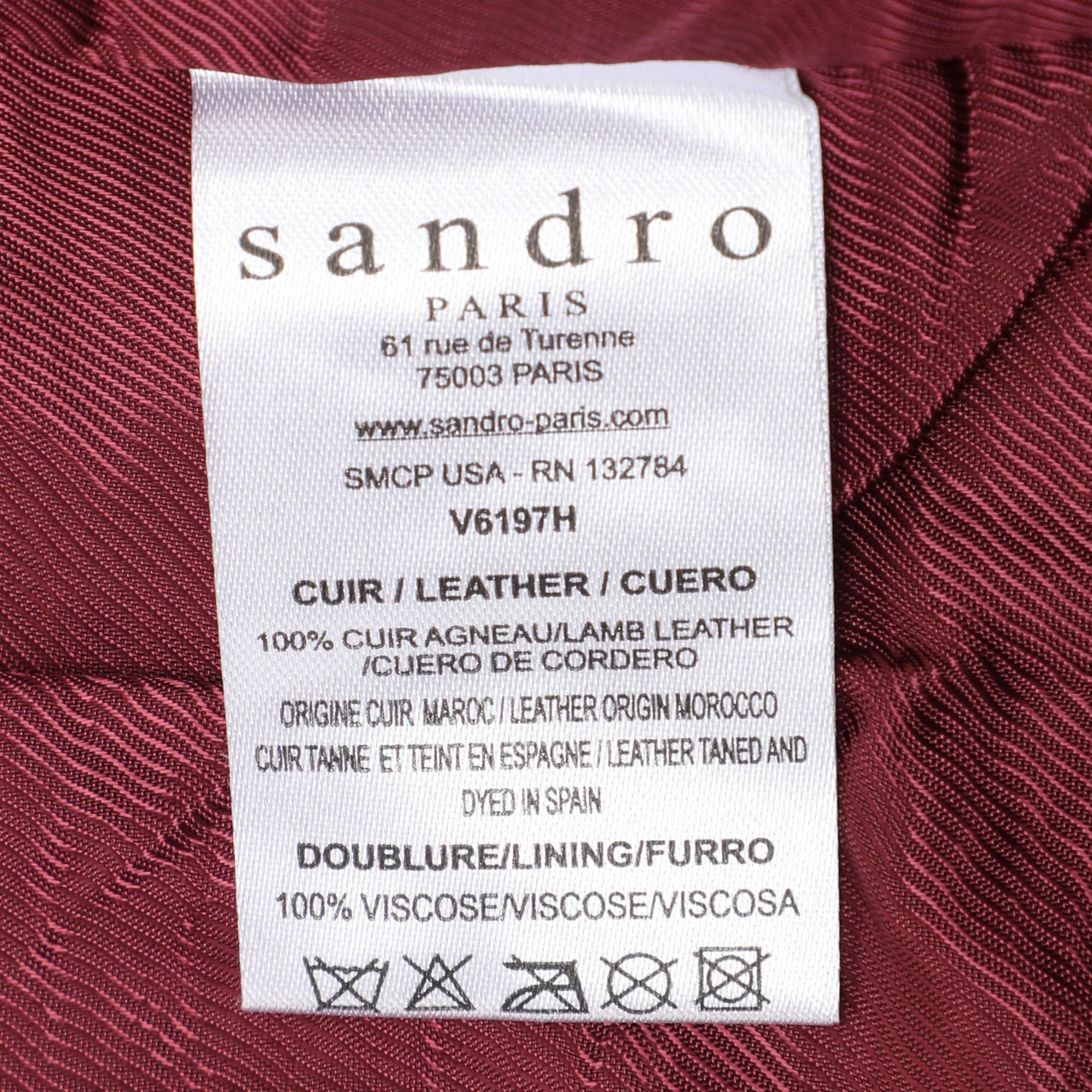 Sandro Black Leather Jacket S