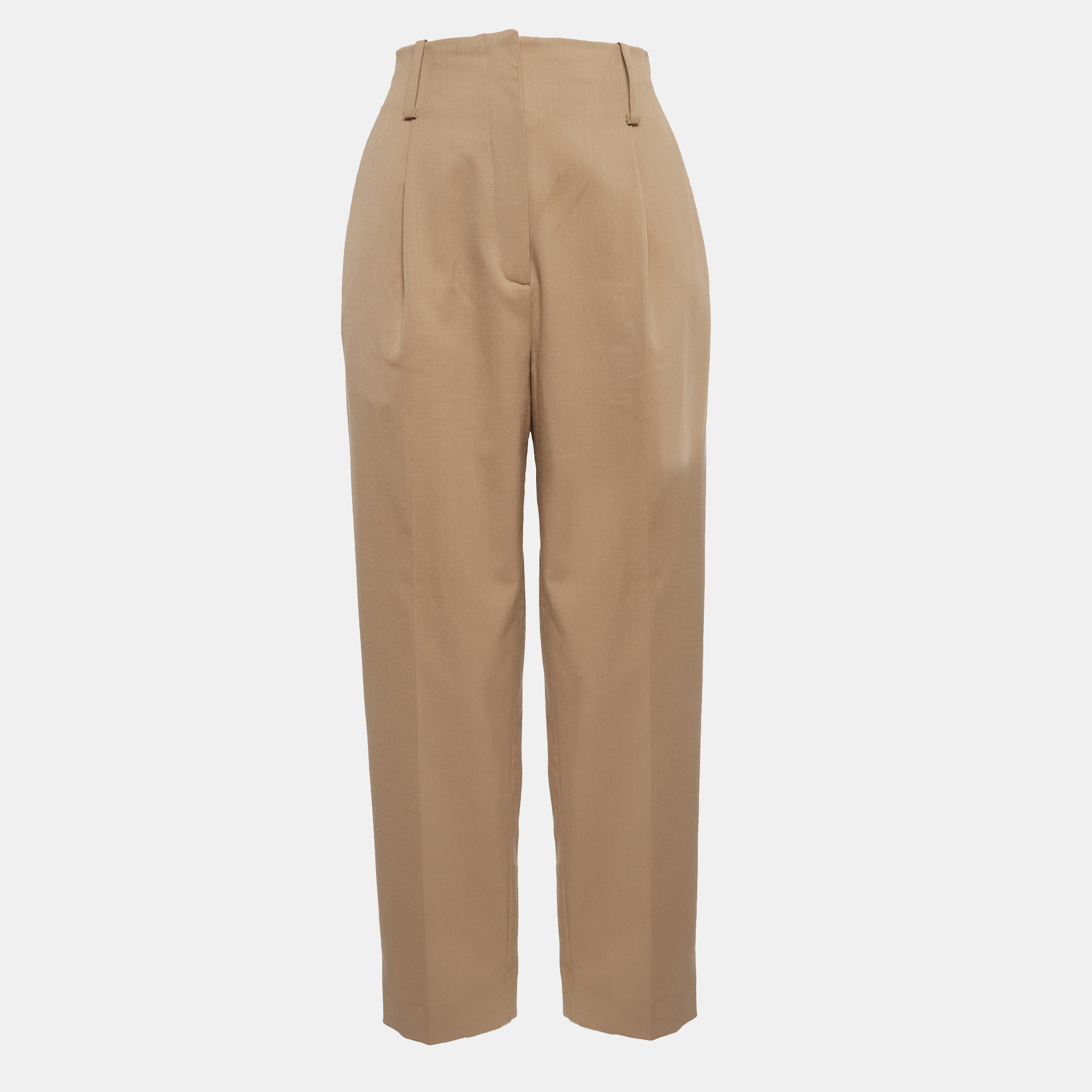 Sandro brown wool blend high-waist trousers s