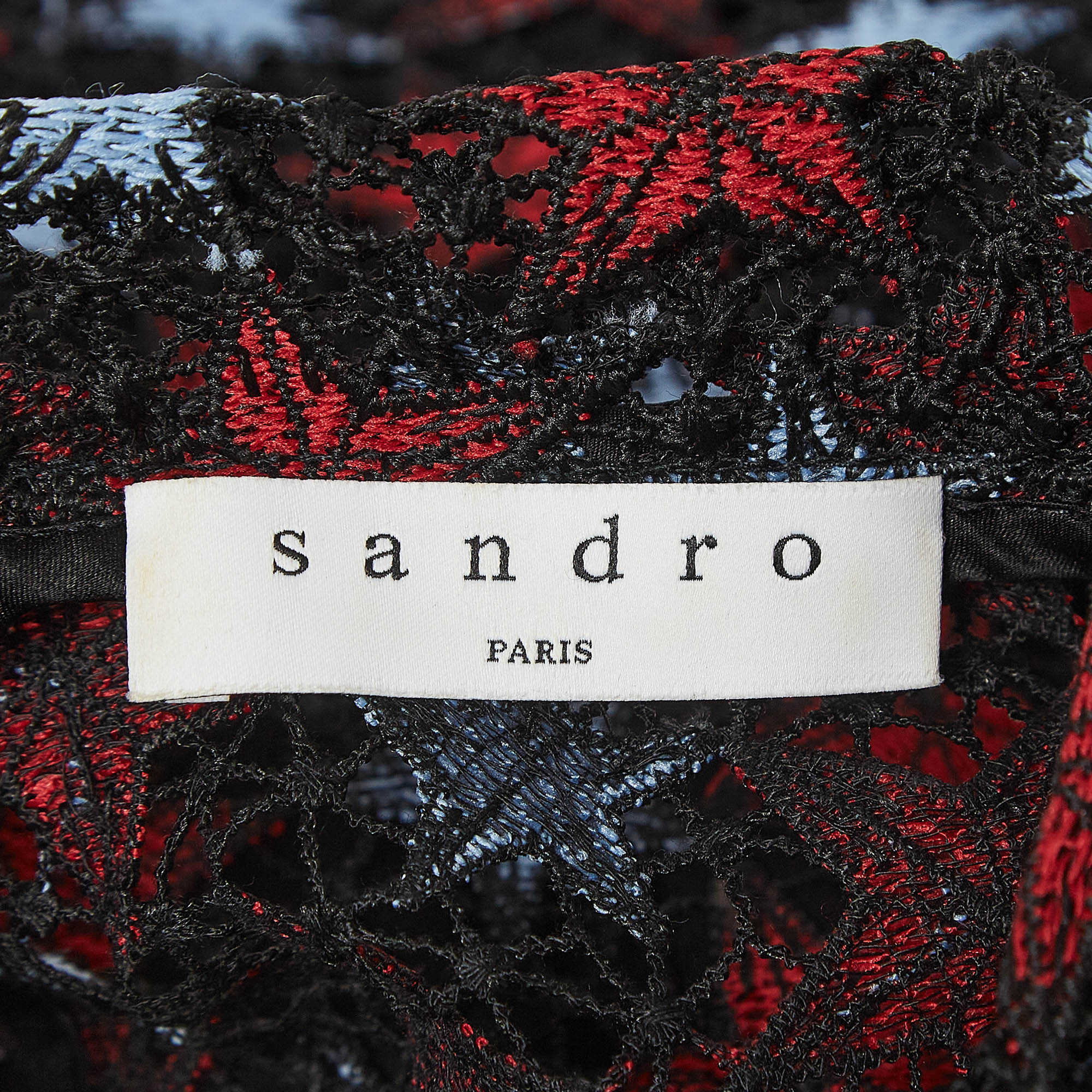 Sandro Black Star Lace Mini Dress M