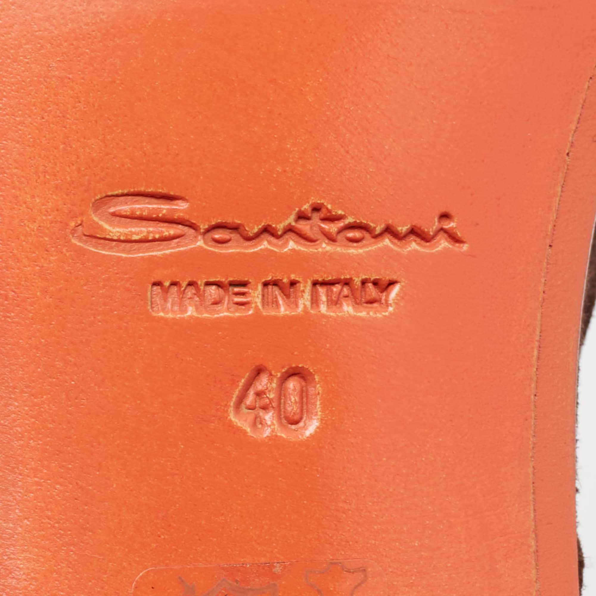 Santoni Brown Nubuck Leather Lace Up Derby Size 40