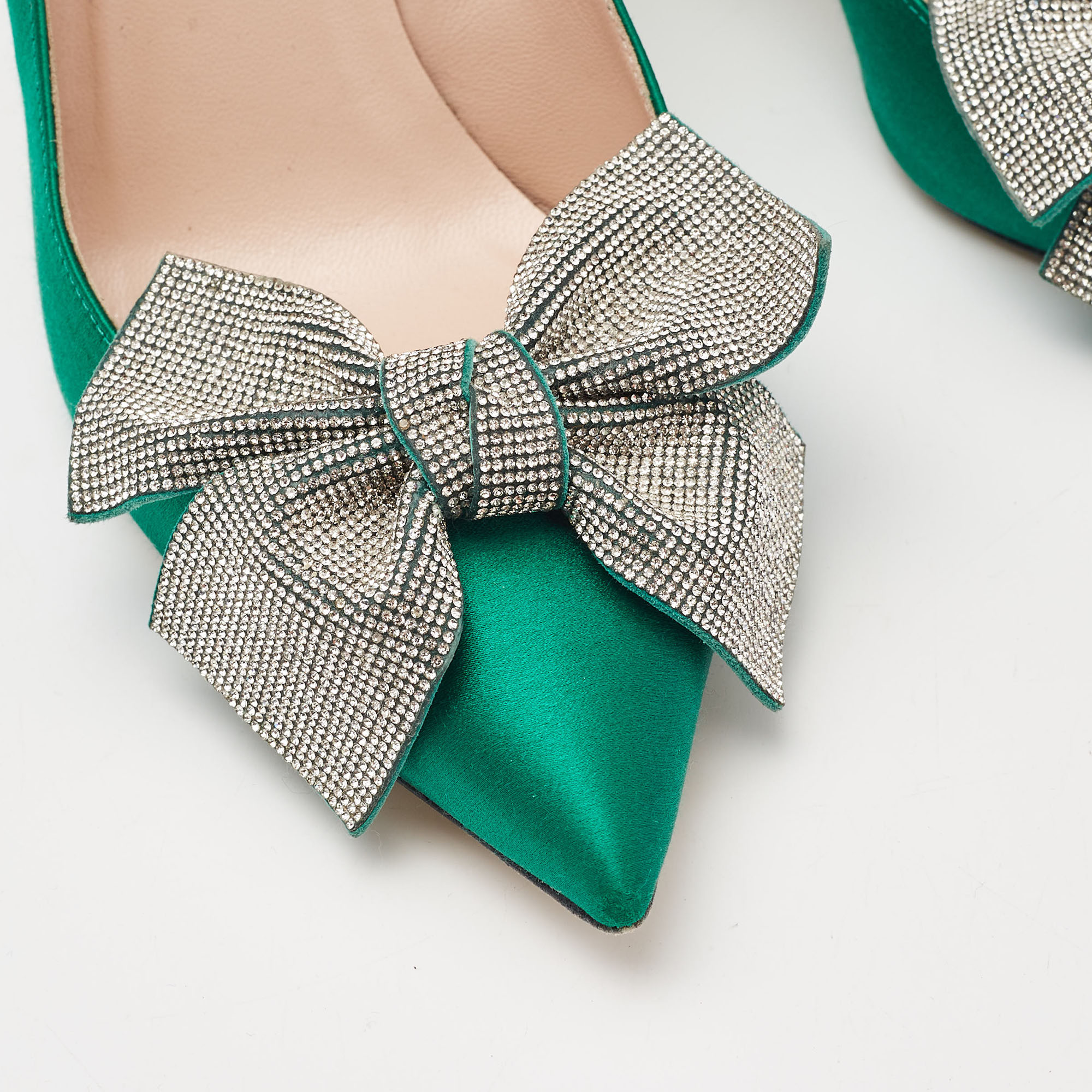 SJP Sarah Jessica Parker Green Satin Samara Pumps Size 37