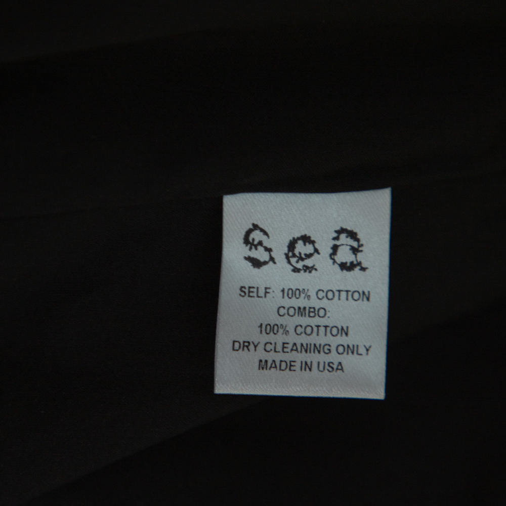 Sea Black Cotton Cutwork Paneled Fringed Midi Dress M