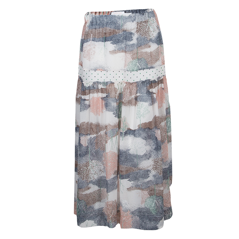 Image of See by Chloe Multicolor Printed Partially Lined Maxi Skirt M