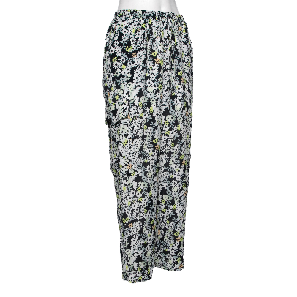 See By Chloe Multicolor Floral Printed Silk Trouser M