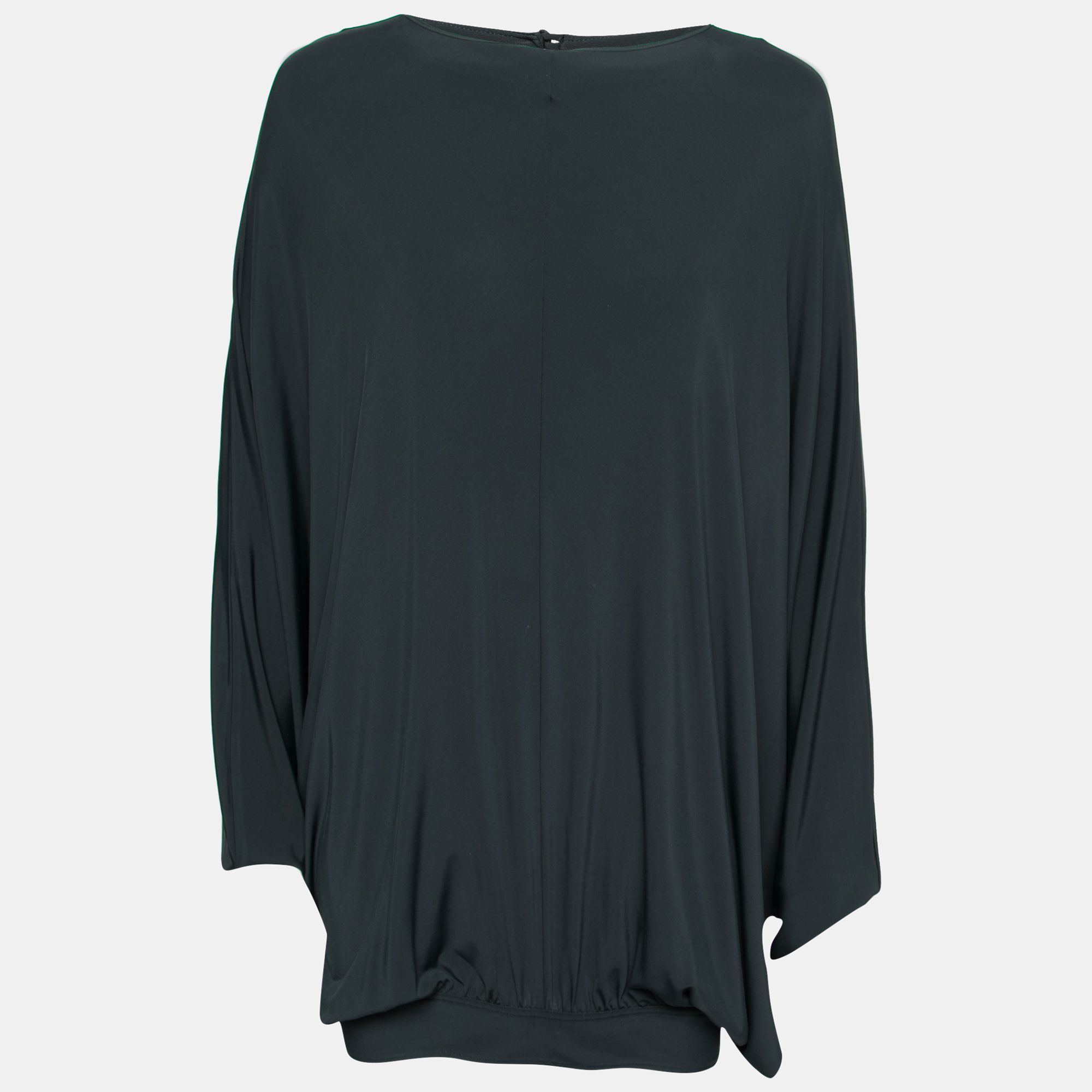 See By Chloe Black Jersey Draped Oversized Top M
