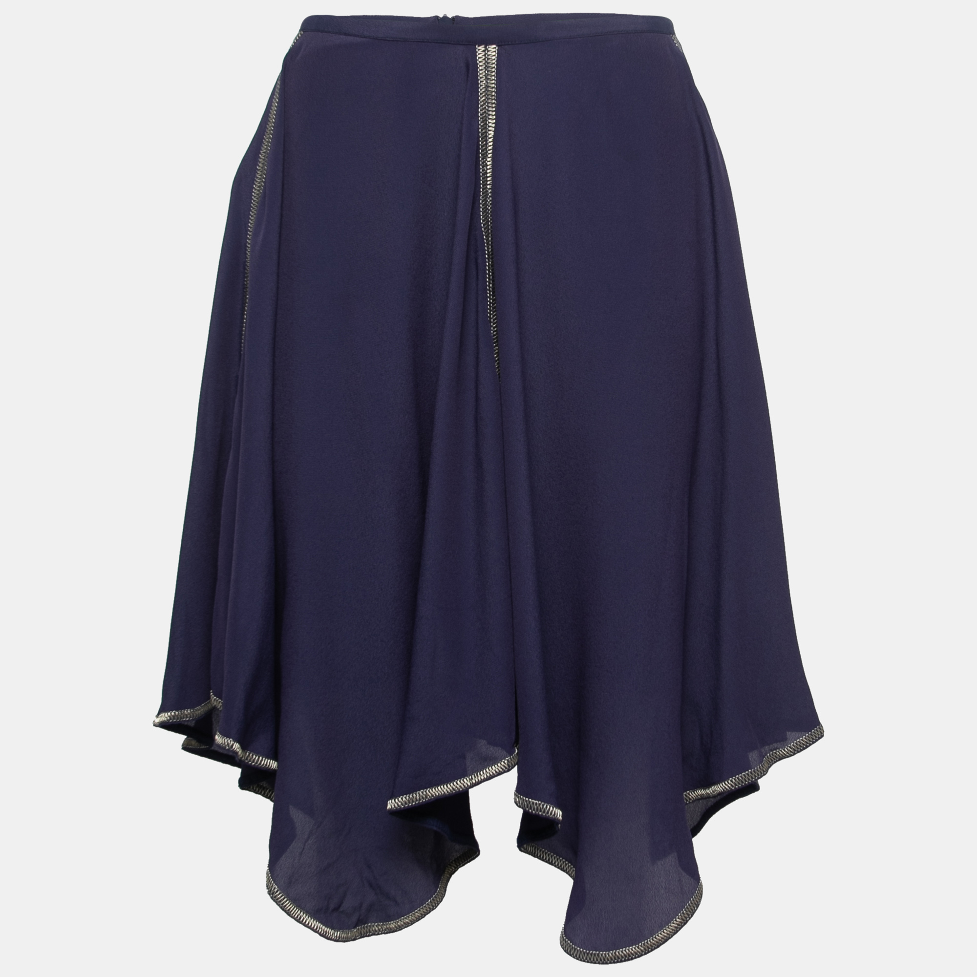 See By Chloe Dark Purple Crepe Asymmetrical Knee Length Skirt M