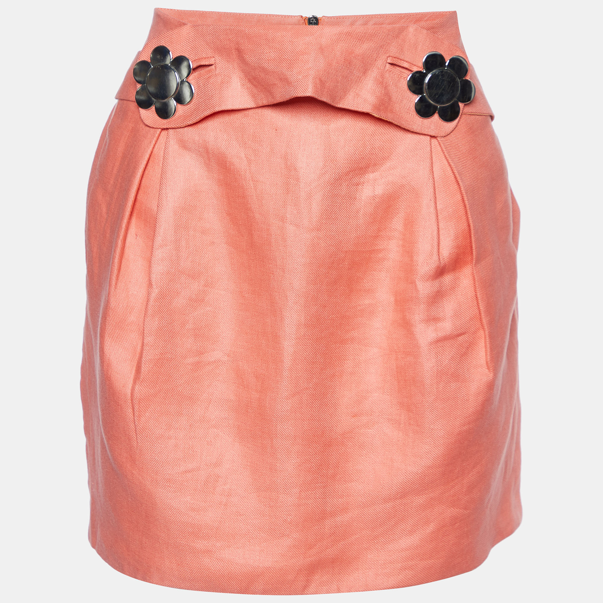 See by chlo&eacute; coral pink linen mini skirt s