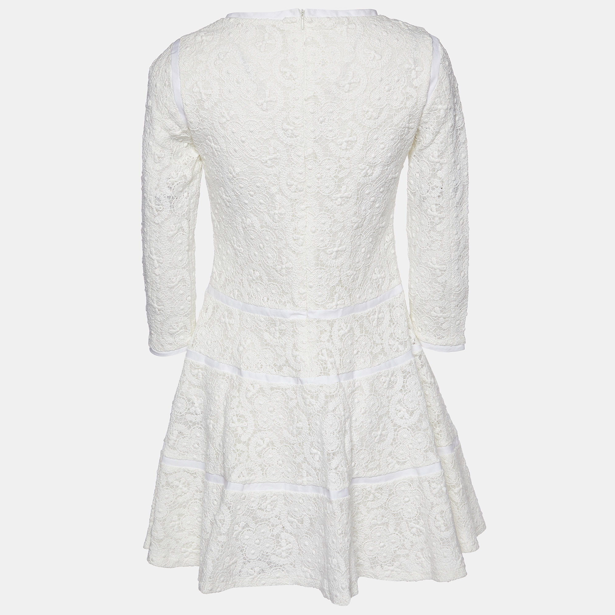 See By Chloe White Crochet Lace Fit & Flare Dress S