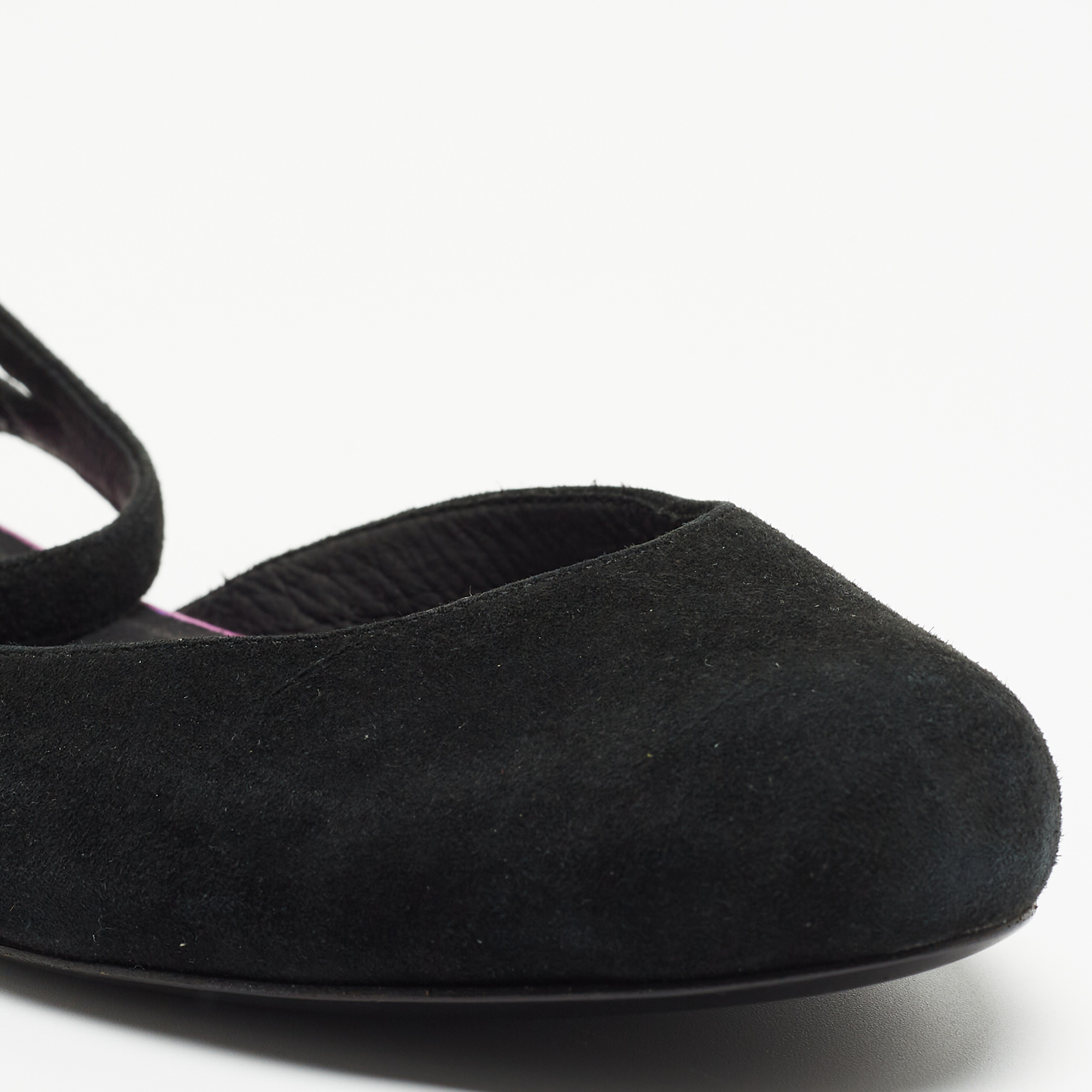 See By Chloe Black Suede Ankle Strap Ballet Flats Size 37