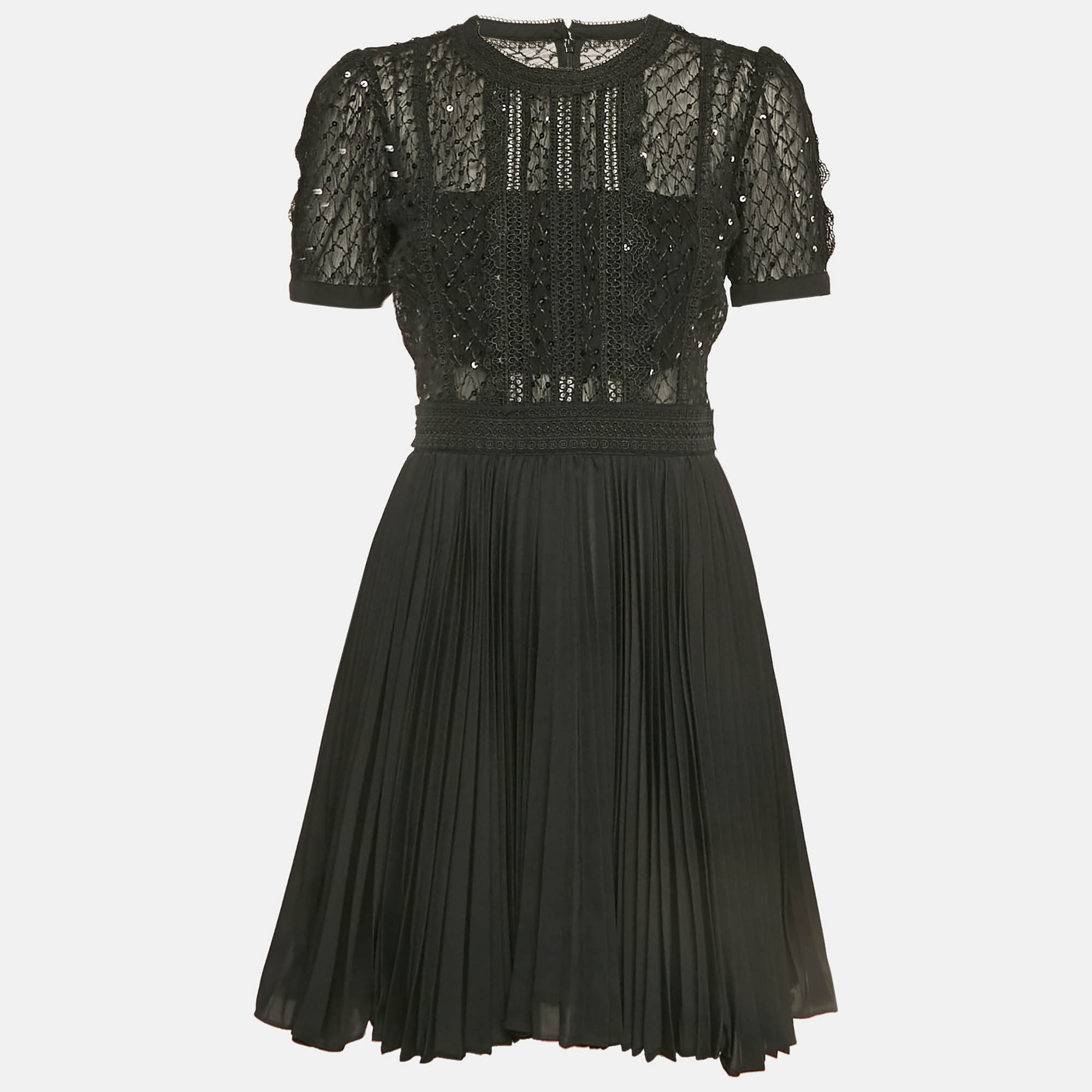 Self-Portrait Black Mesh Sequin Embellished Puff Sleeve Mini Dress S
Self-Portrait Black Mesh Sequin Embellished Puff Sleeve Mini Dress S
