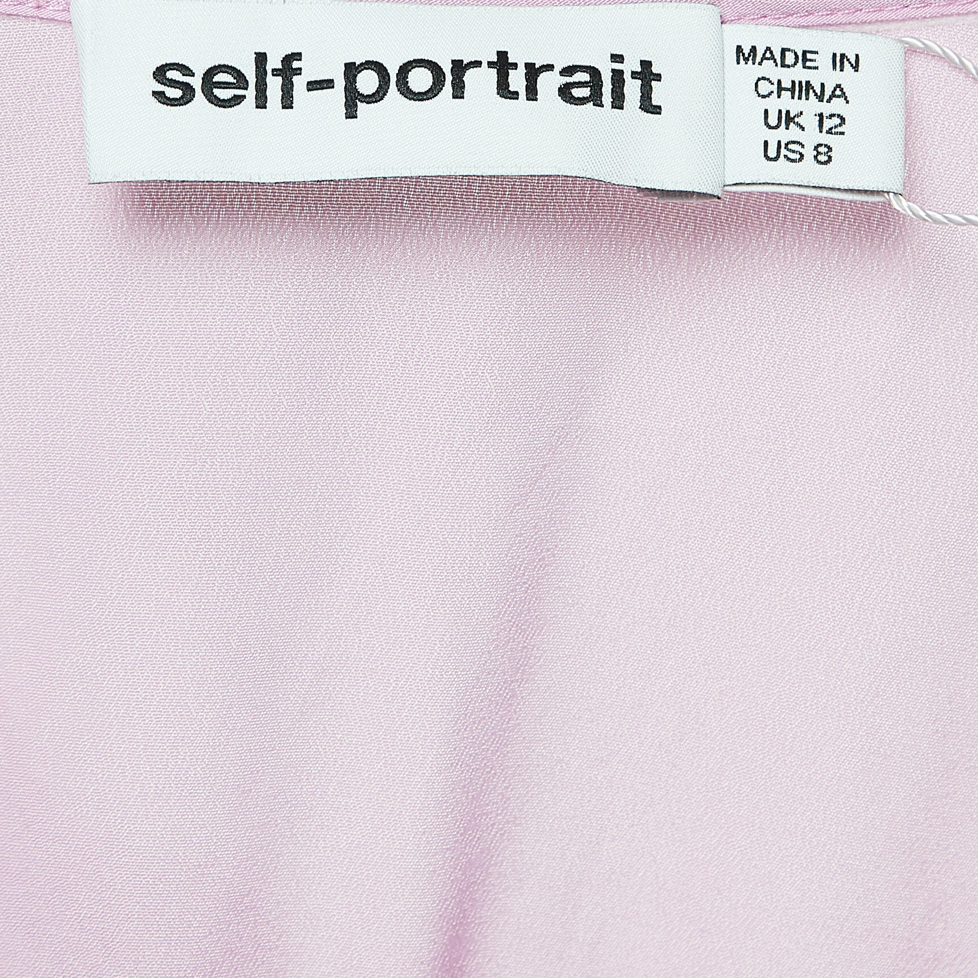Self-Portrait Purple Embroidered Lace Flared Maxi Dress M