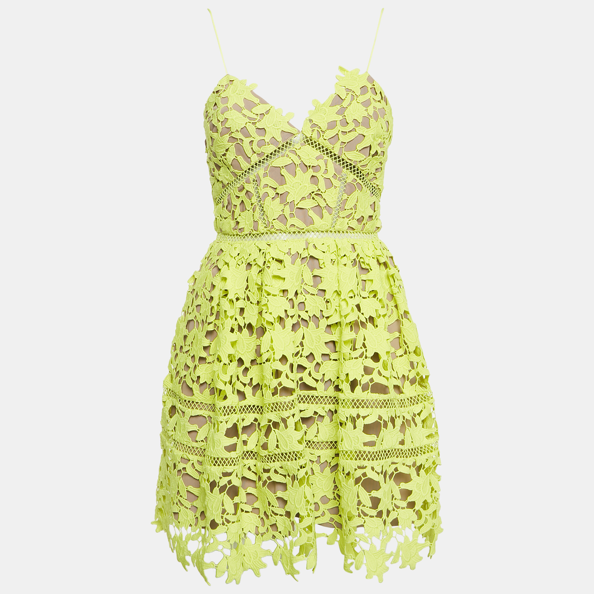 Self-Portrait Neon Yellow Lace Guipure Sleeveless Azaelea Mini Dress S
Self-Portrait Neon Yellow Lace Guipure Sleeveless Azaelea Mini Dress S