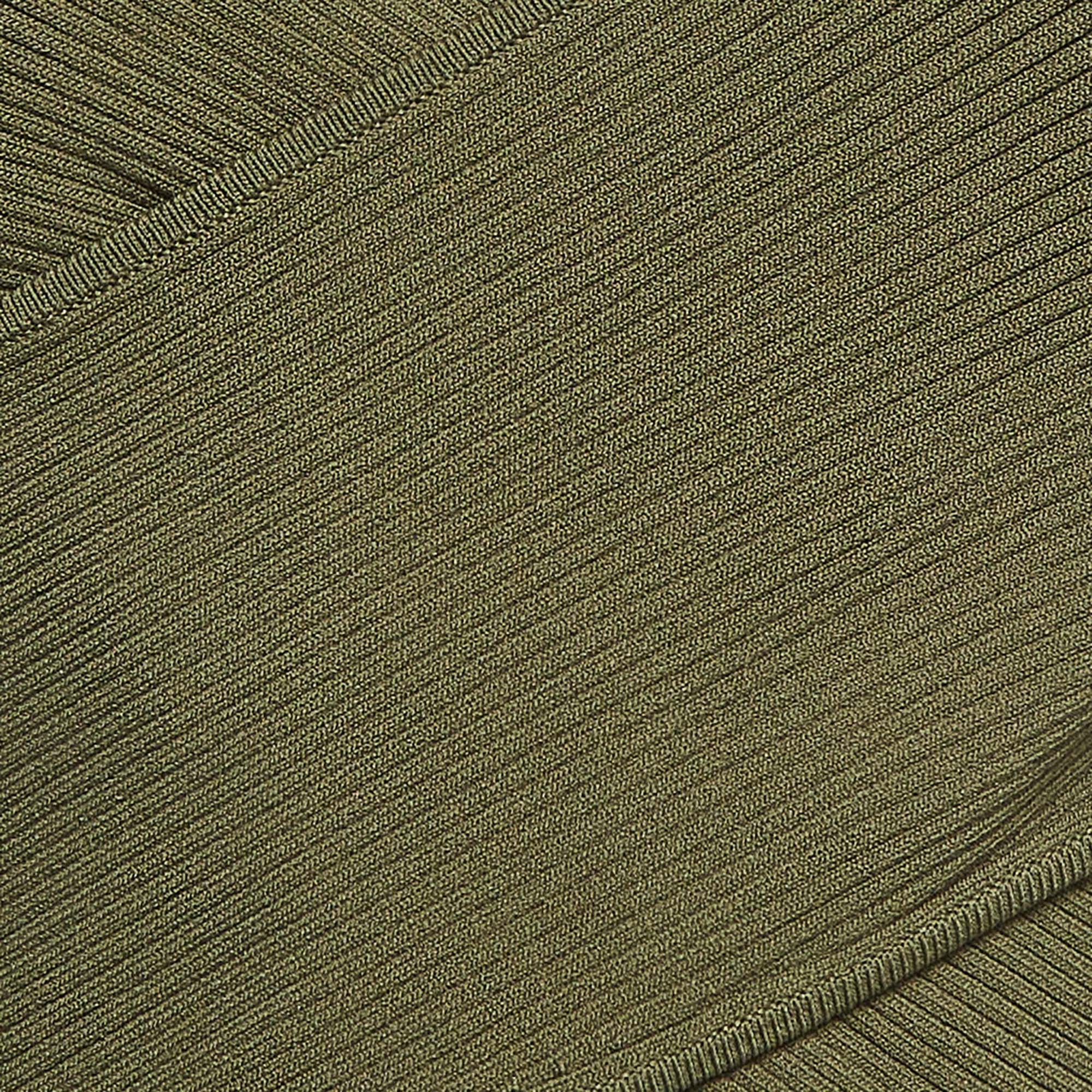 Self-Portrait Green Rib Knit Cutout Midi Dress XS