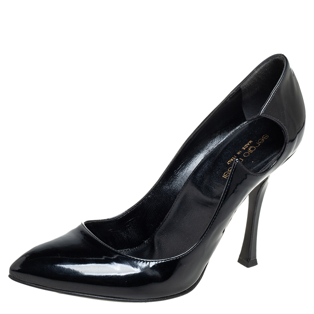 Sergio Rossi Black Leather Cut Out Pumps Size 40