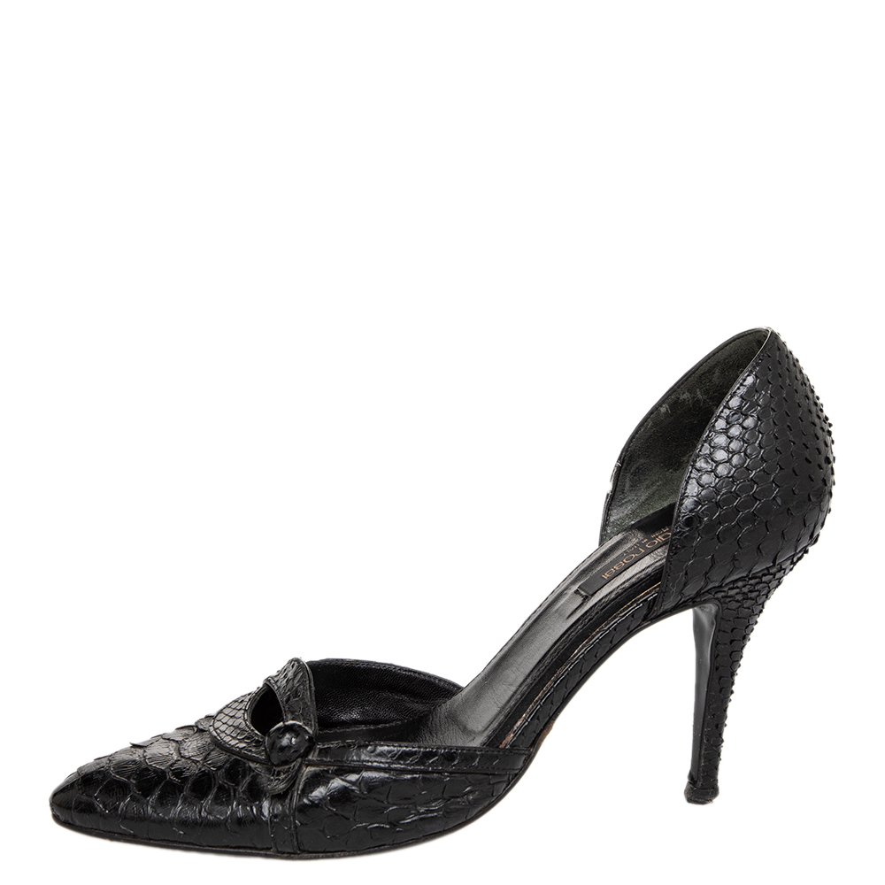 Sergio Rossi Black Python D'orsay Pumps Size 39