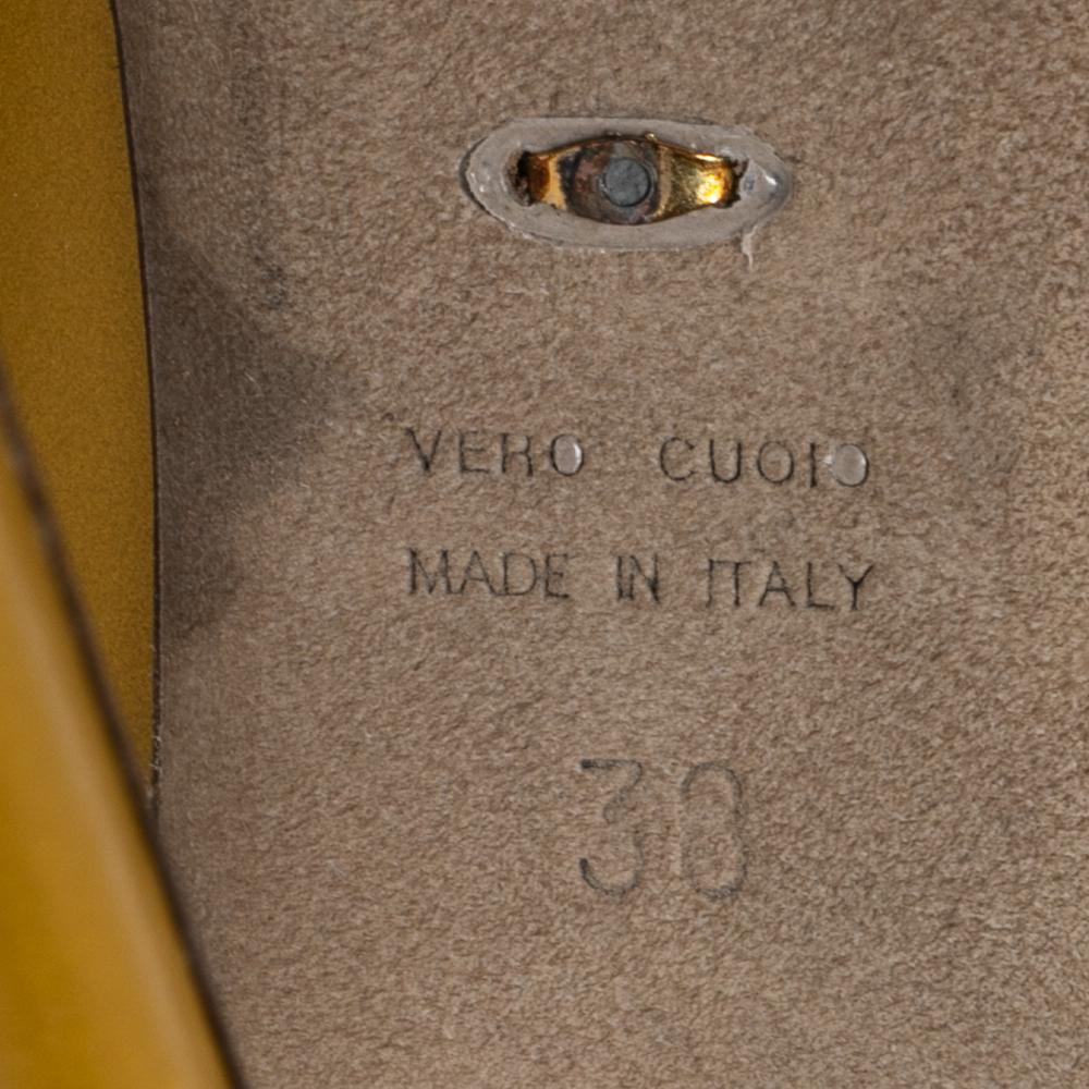 Sergio Rossi Metallic Gold Leather Platform Pumps Size 38