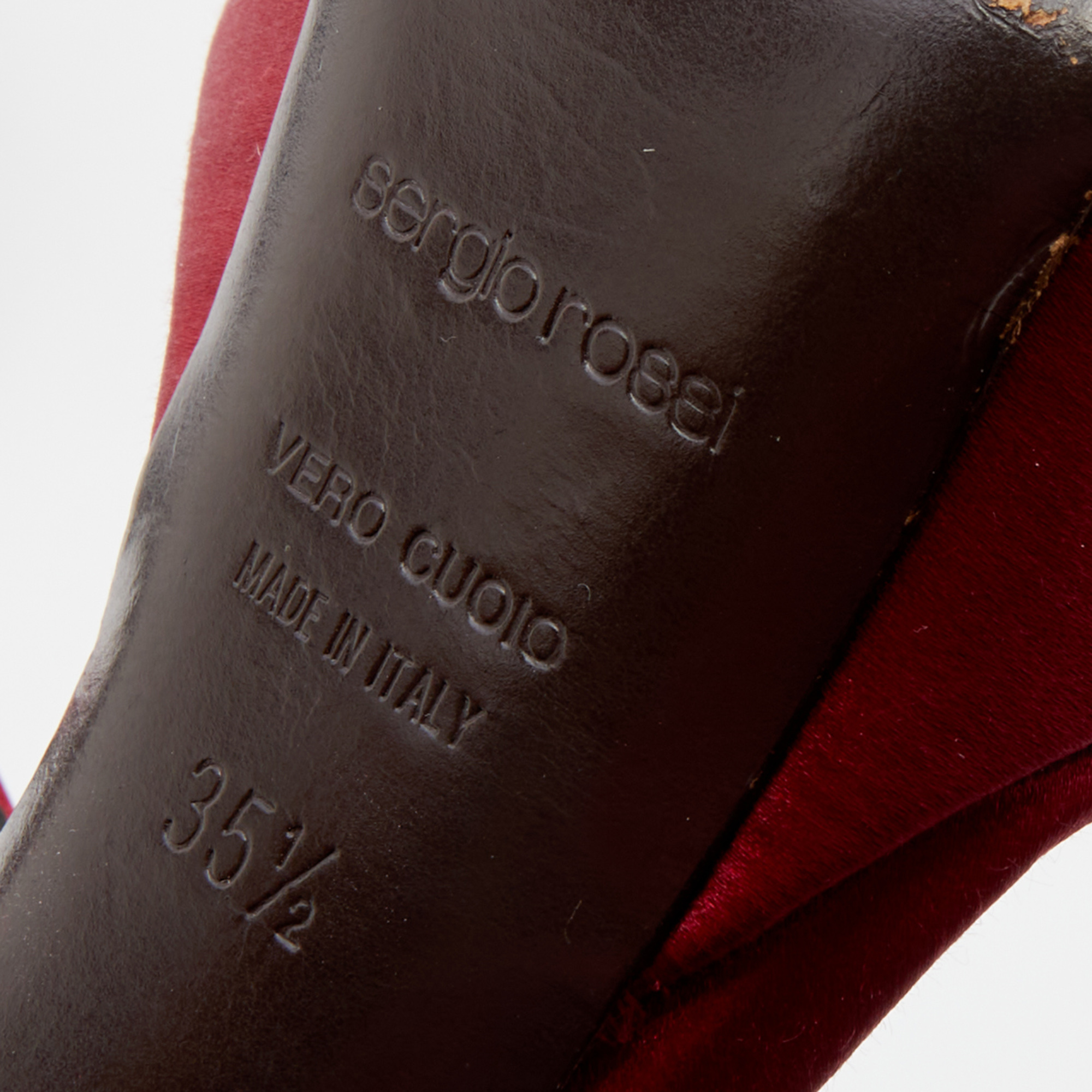 Sergio Rossi Fuchsia Satin Ankle Strap Platform Sandals Size 35.5