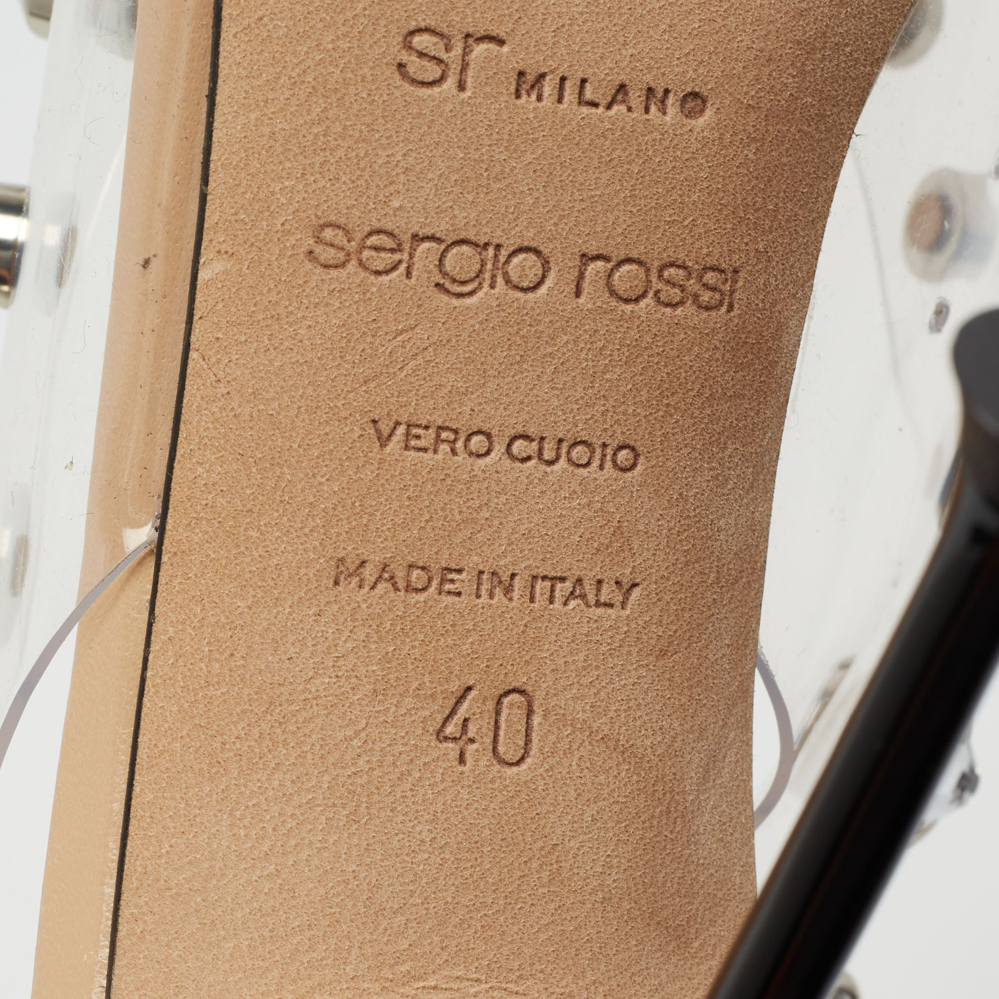 Sergio Rossi Transparent PVC Studded Slingback Pumps Size 40