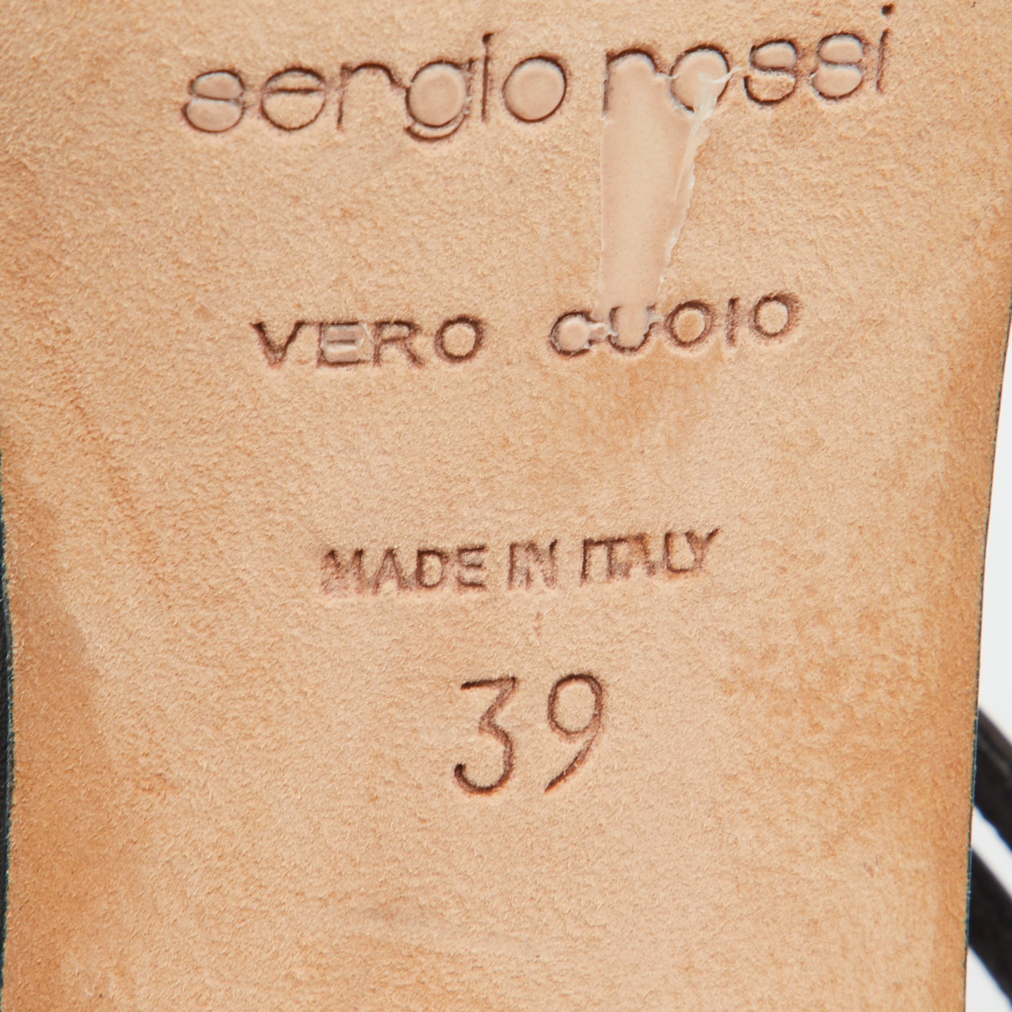 Sergio Rossi Black Leather Strappy Peep Toe Sandals Size 39