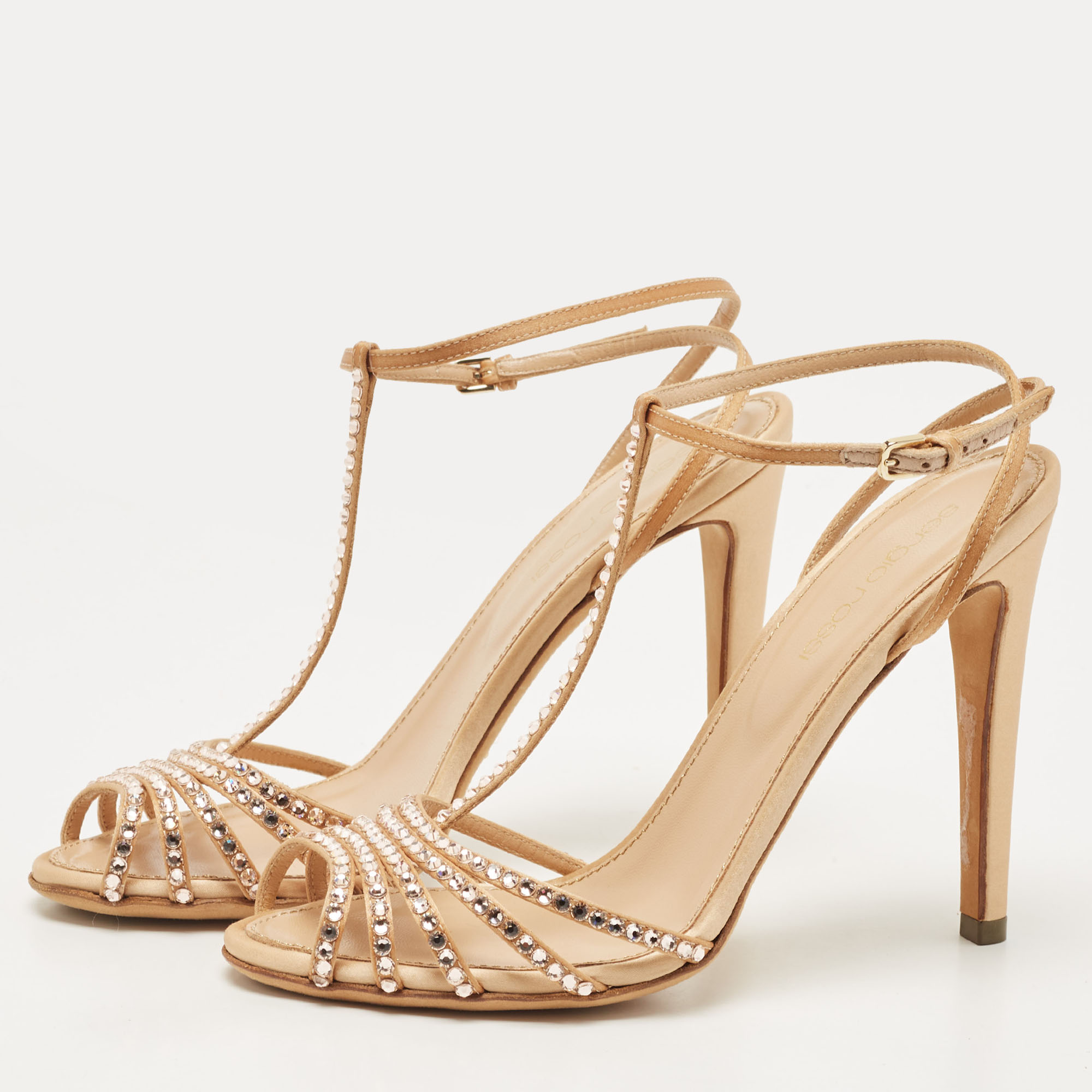 Sergio Rossi Gold Crystal Embellished Satin T-Bar Ankle Strap Sandals Size
Sergio Rossi Gold Crystal Embellished Satin T-Bar Ankle Strap Sandals Size