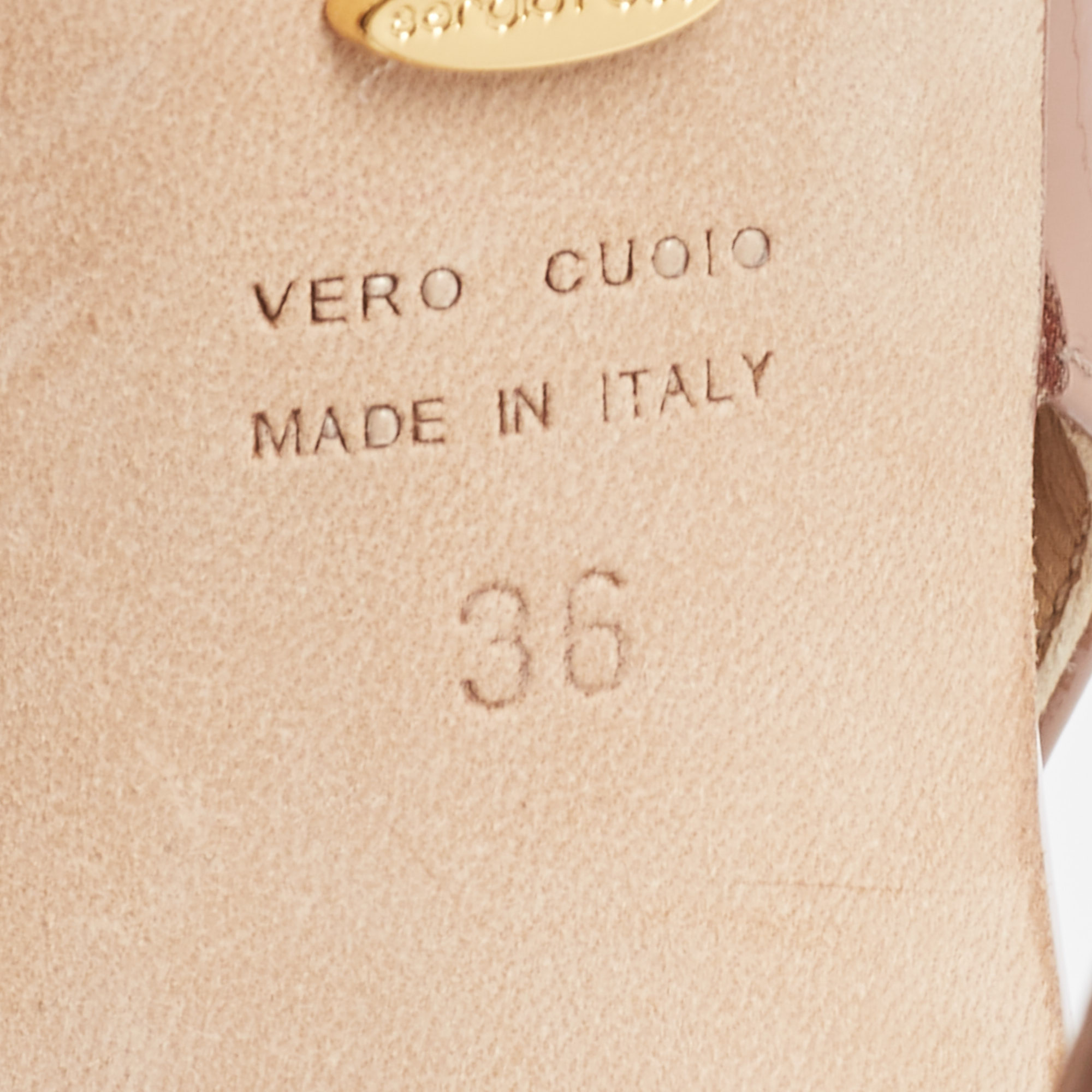 Sergio Rossi Beige Patent Leather Peep Toe Platform Slingback Pumps Size 36