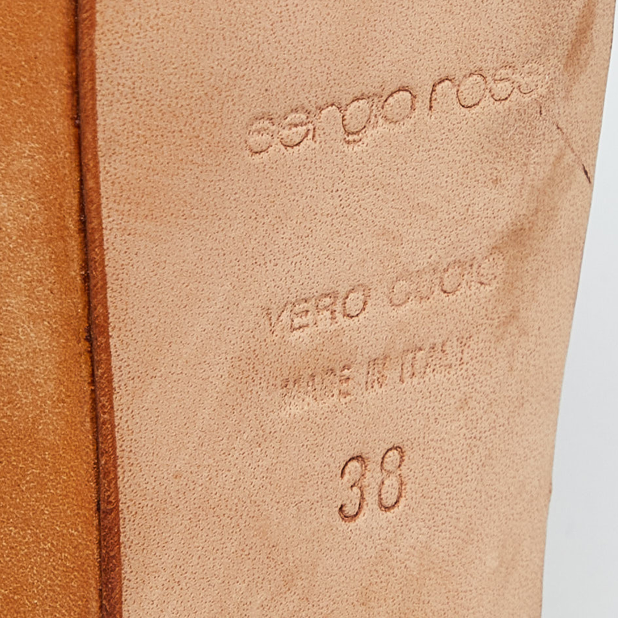 Sergio Rossi White Leather Wooden Platform Slide Sandals Size 38