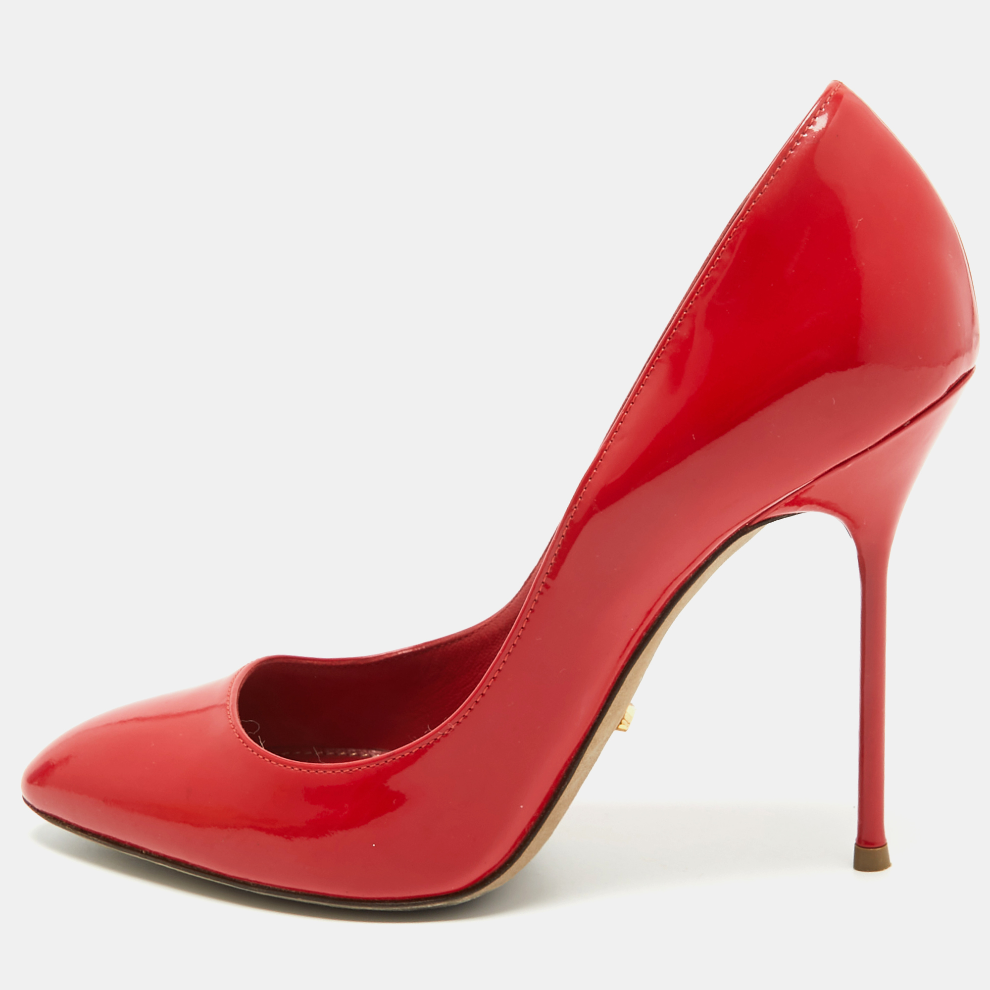 Sergio rossi red patent leather pumps size 38