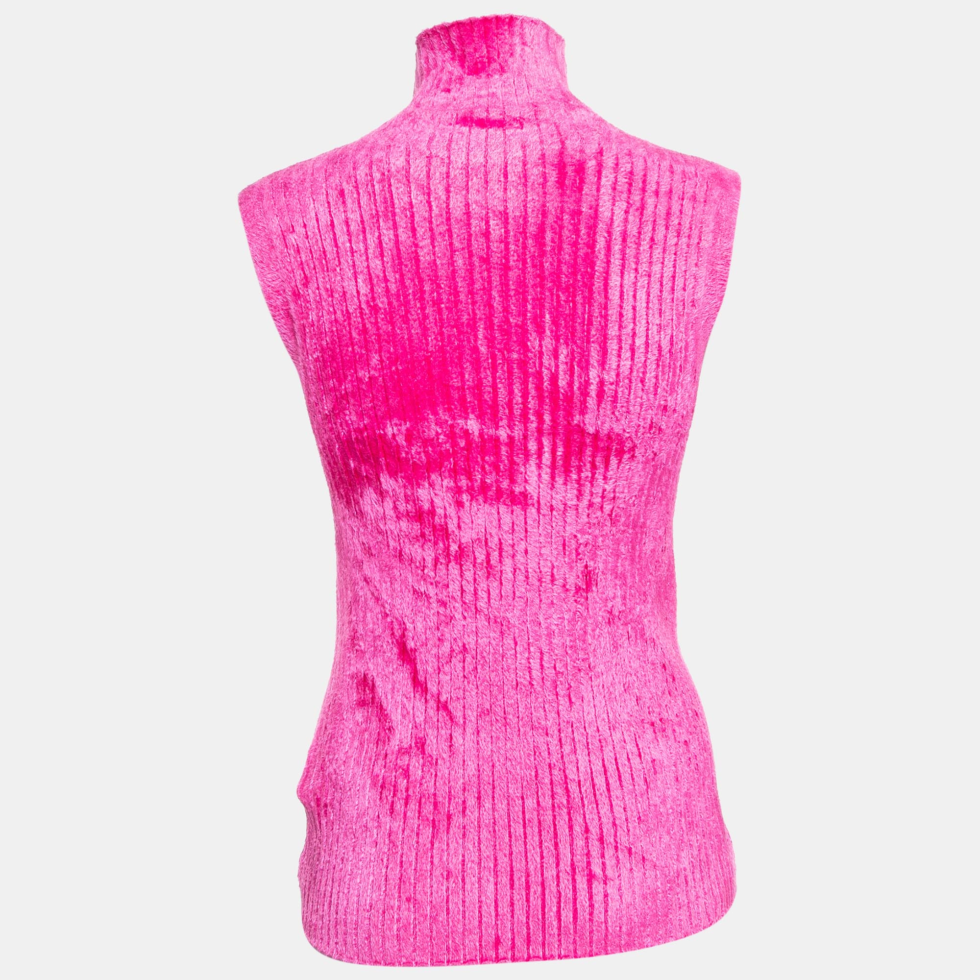 Sies Marjan Fuchsia Pink Rib Knit Turtle Neck Top M