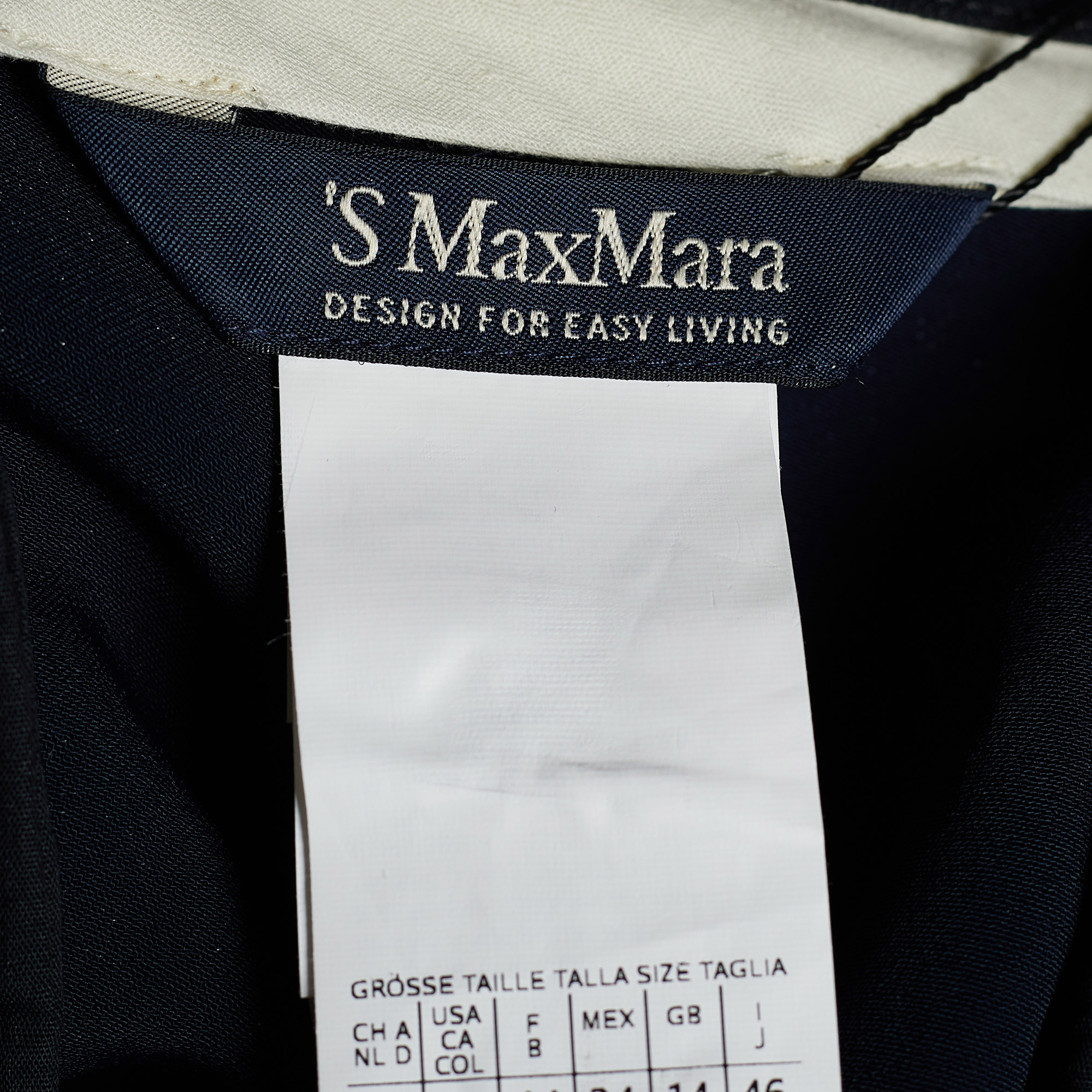 S' Max Mara Dark Blue Regular Fit Trousers M