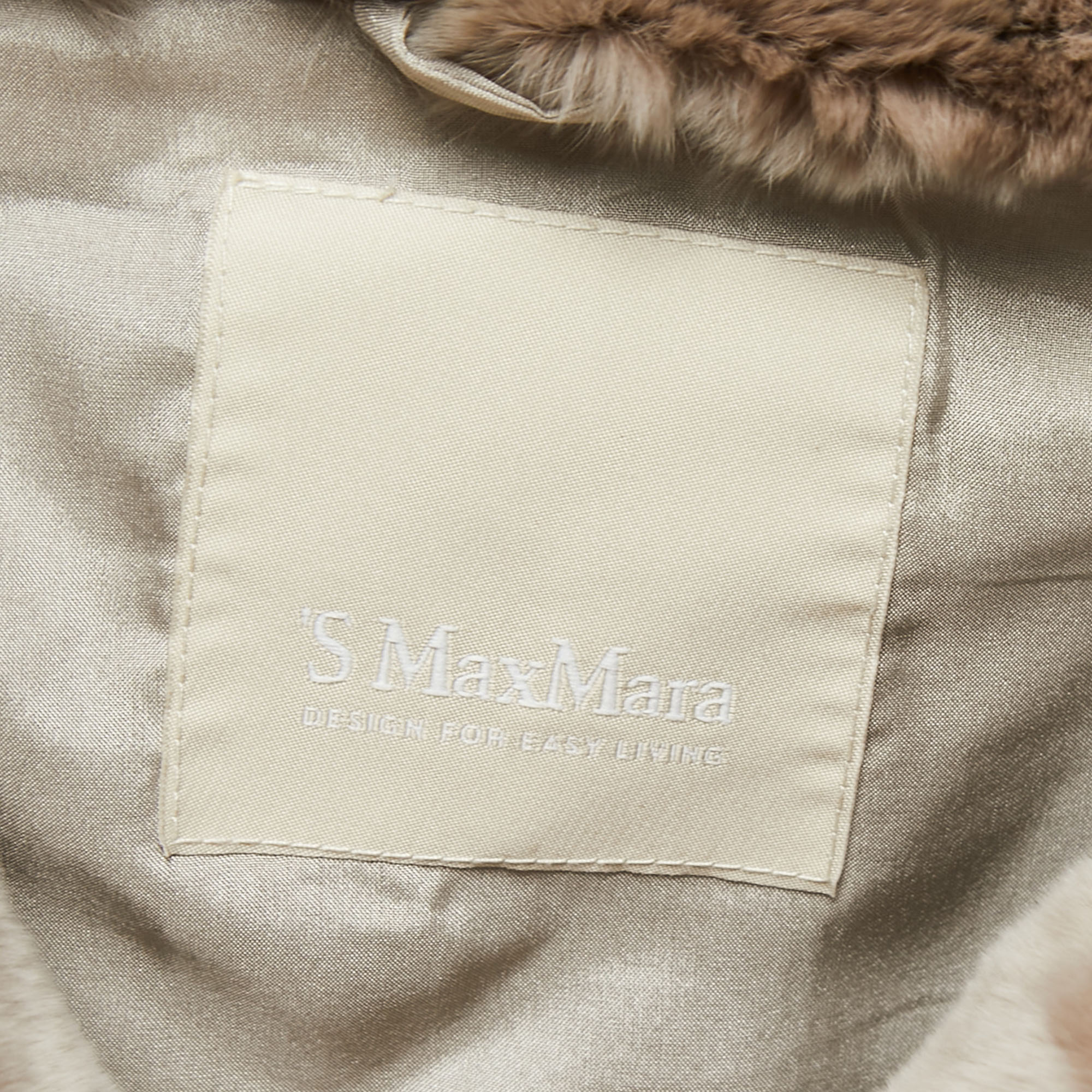 S'Max Mara Beige Rabbit Fur Cape One Size