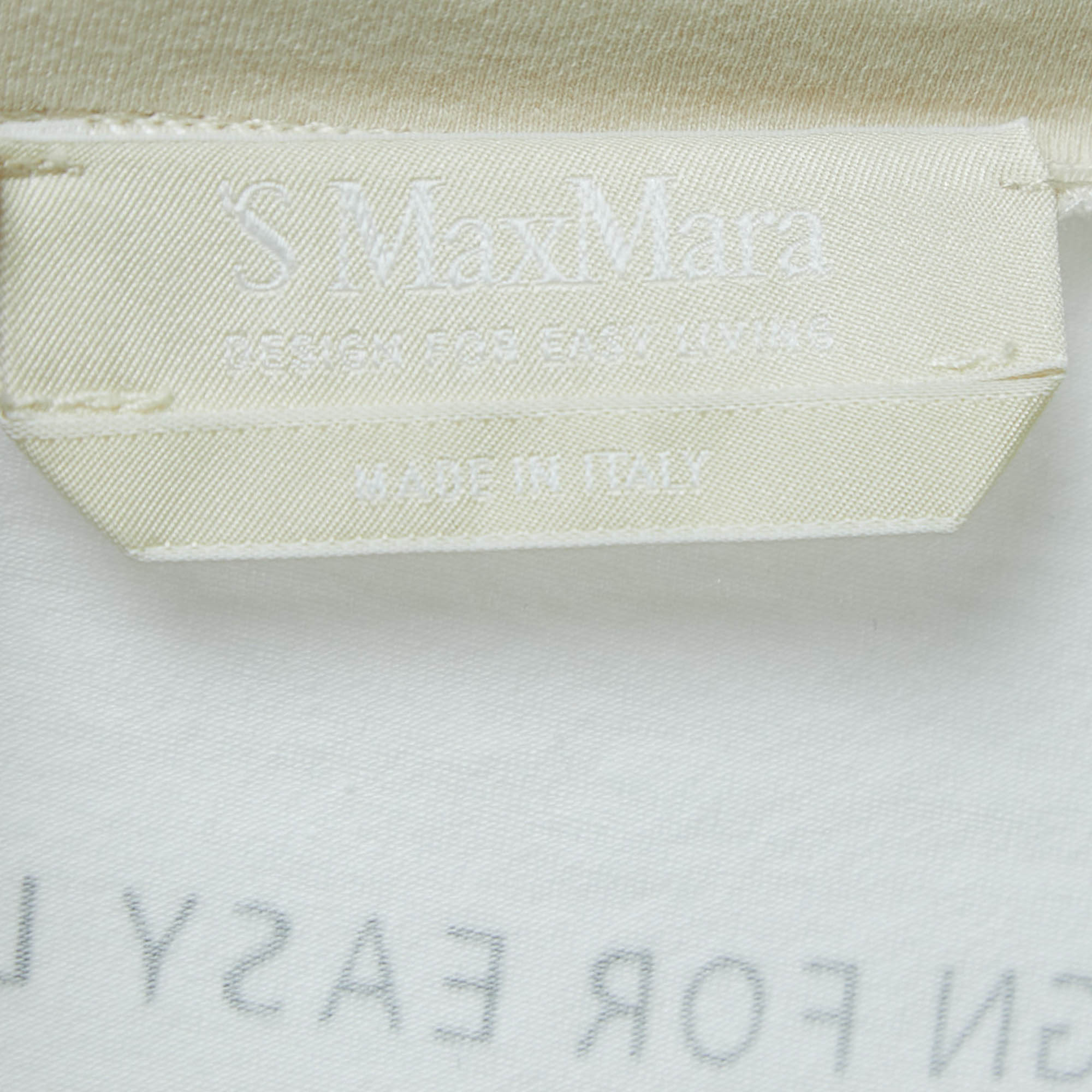 S'Max Mara White Cotton Knit Sleeveless Top M