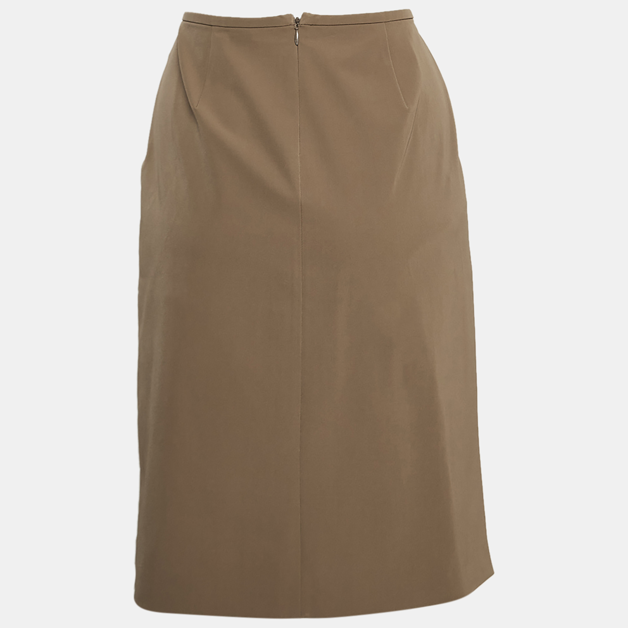 S'Max Mara Brown Gabardine Pencil Skirt M