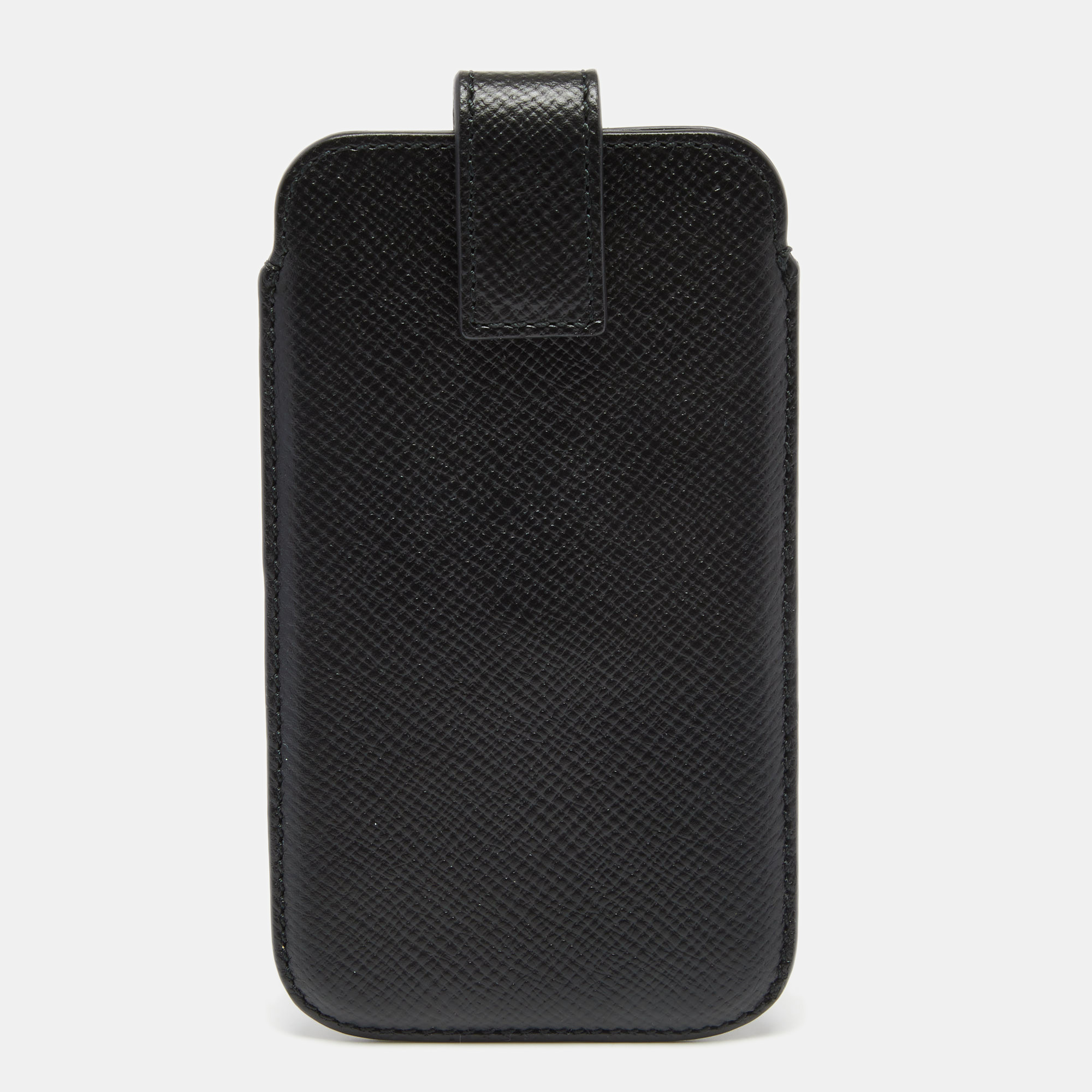 Smythson Black Leather Phone Cover