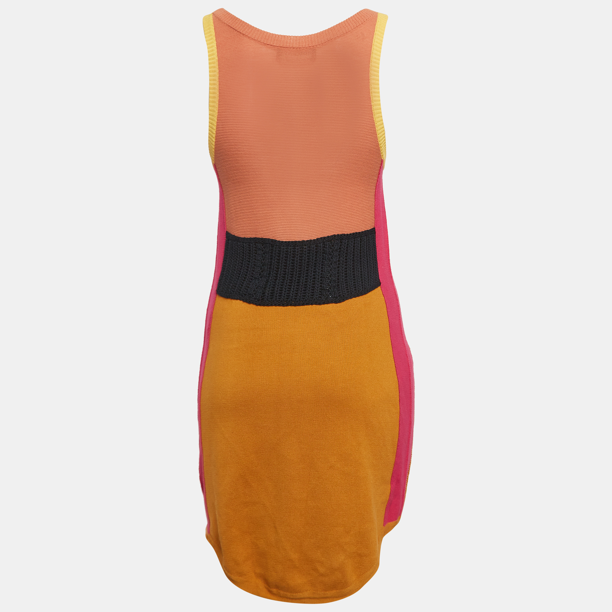 Sonia Rykiel Multicolor Rib Knit Sleeveless Mini Dress XS