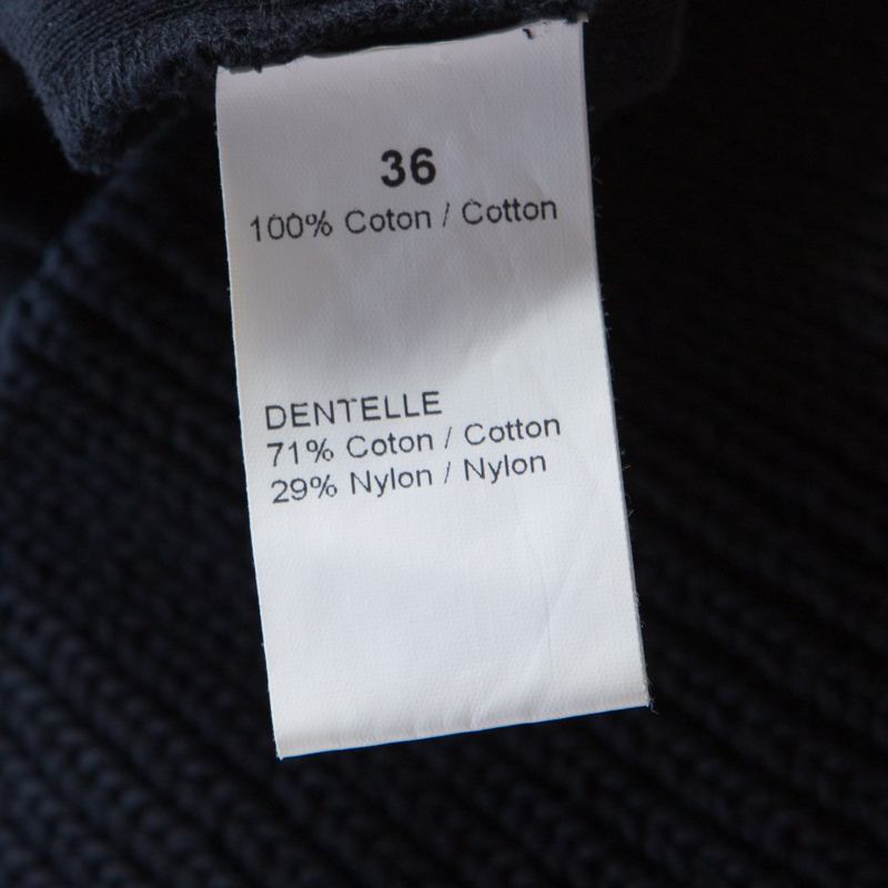 Sonia Rykiel Green And Black Lace Paneled Textured Sleeve Detail Sheath Dress S